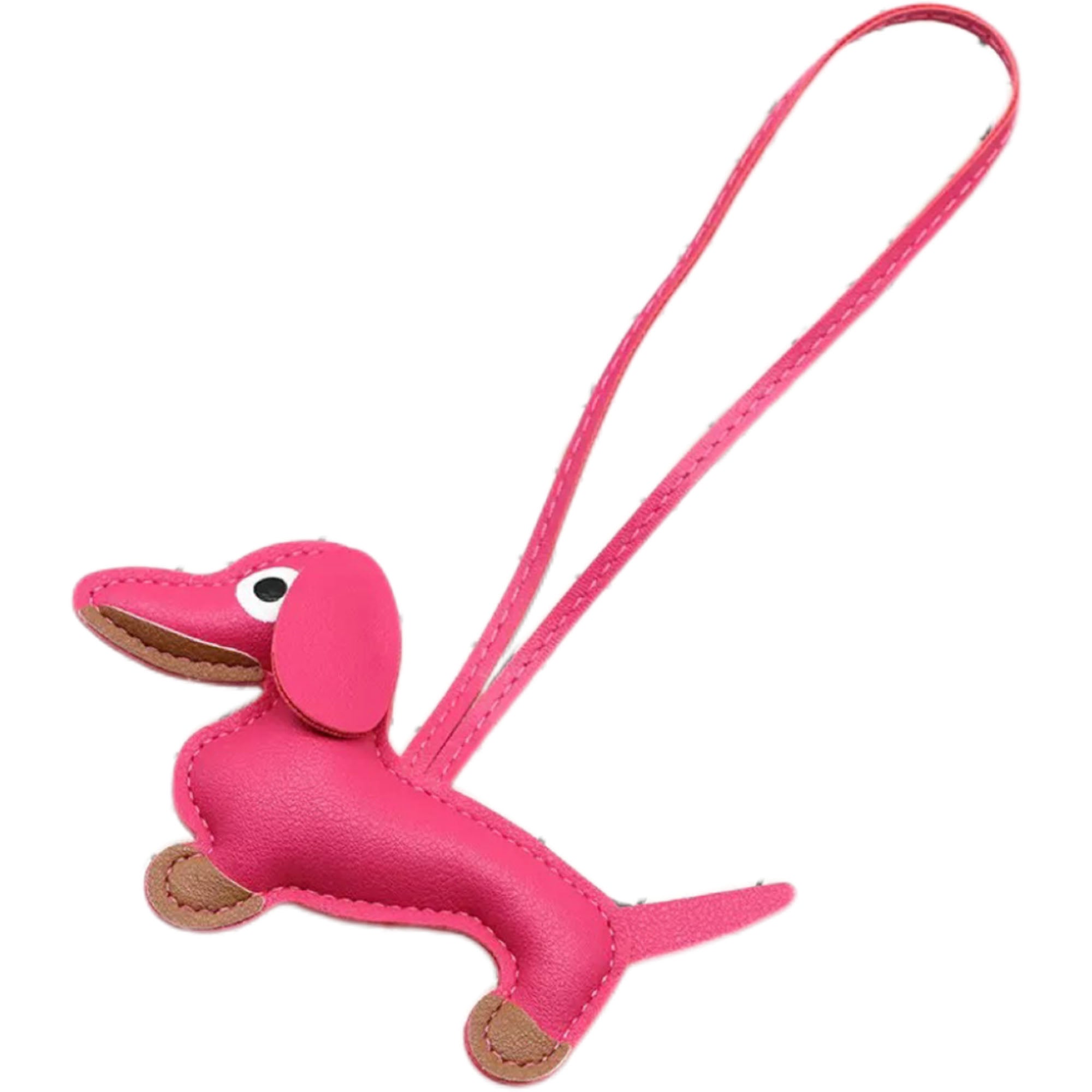 PU Leather Dachshund Keychain Bag Charm Car Ornament