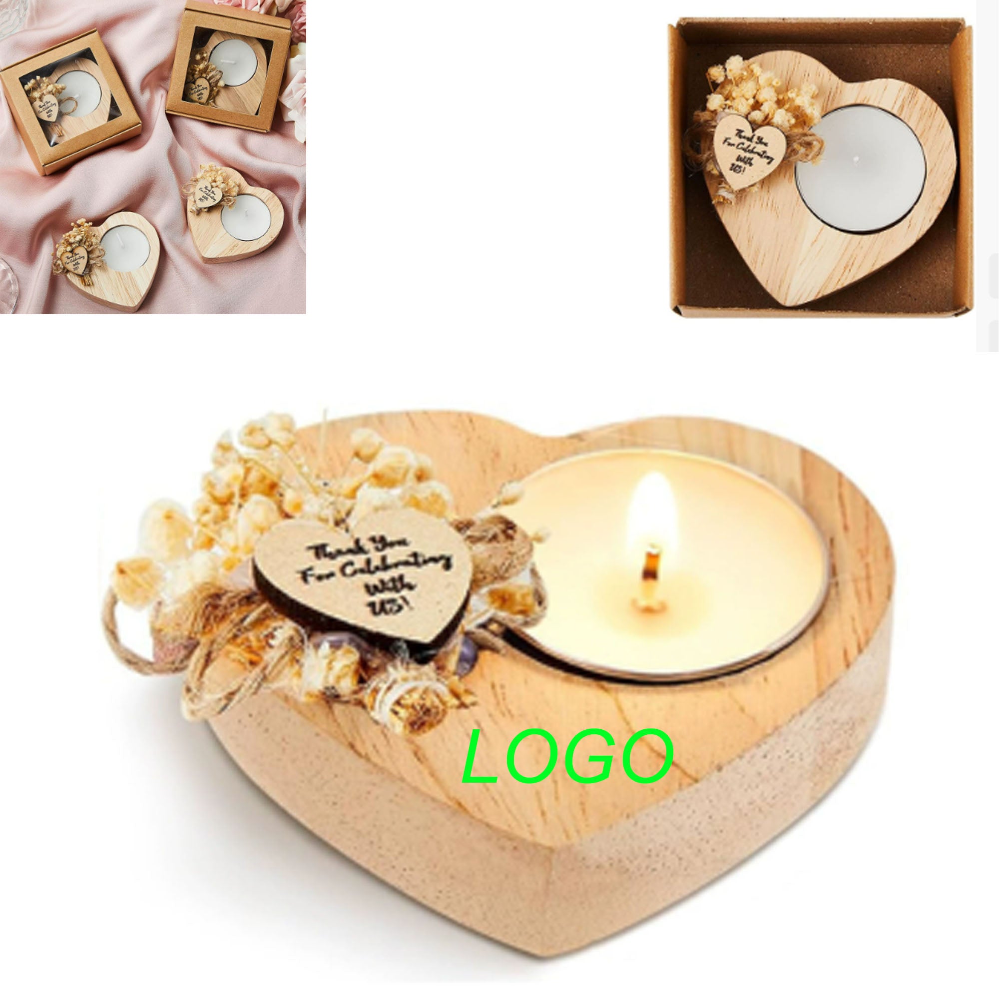 Wooden Heart Tealight Holder Candle Holders Wedding Gift