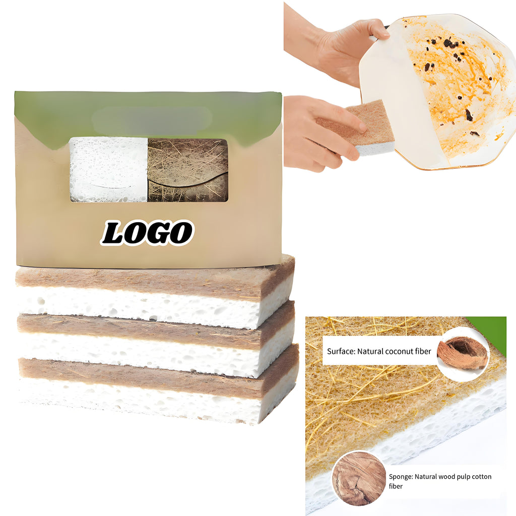 Natural Kitchen Sponge Set (3 Pieces Per Box)