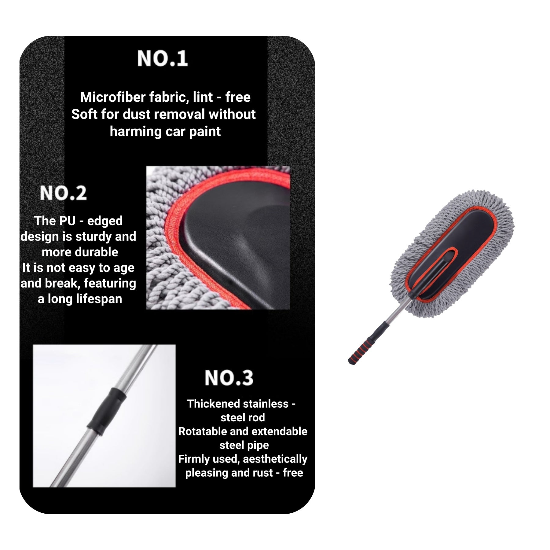 Extendable Microfiber Car Cleaning Brush