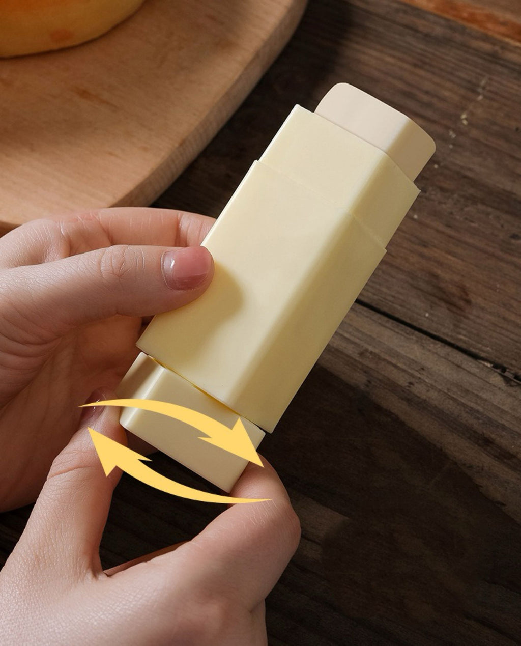 Upright Rotating Butter Spreading Stick