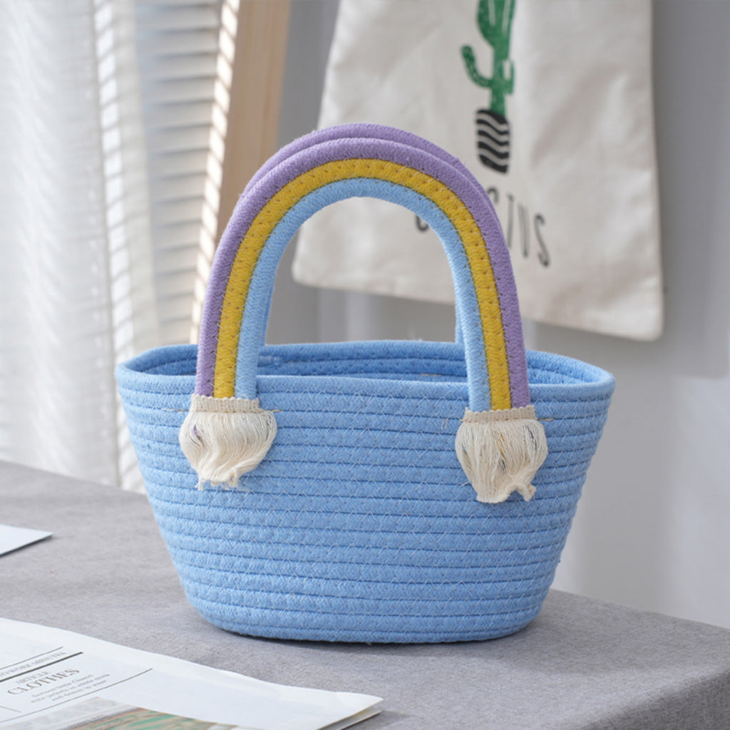 Pastel Rainbow Macrame Bag Handmade Cotton Bridal Favor