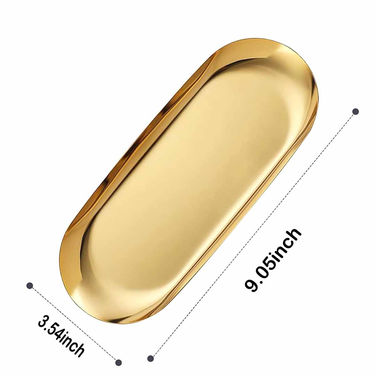 Golden Stainless Steel Decorative Tray