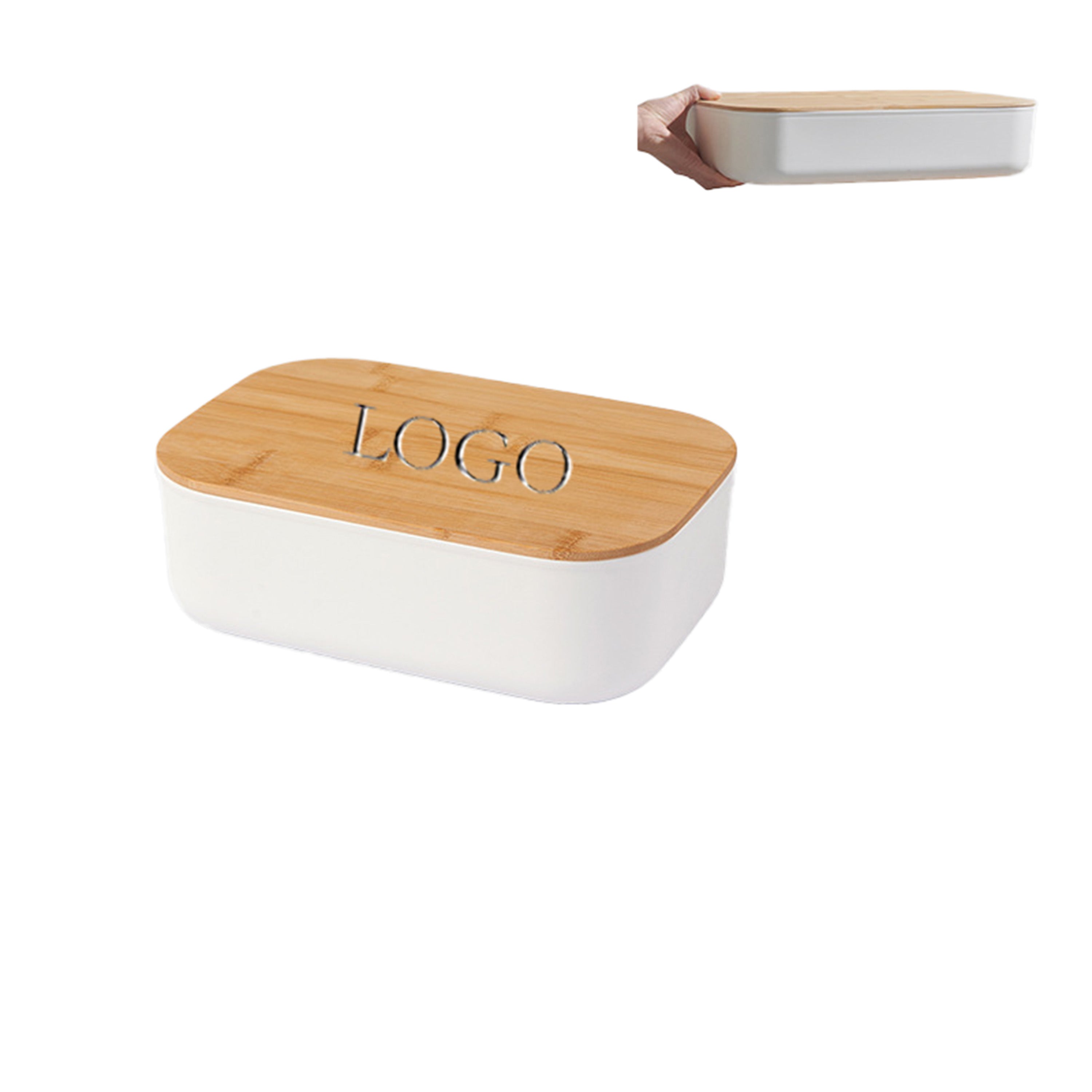 Storage Bin With Bamboo Lid