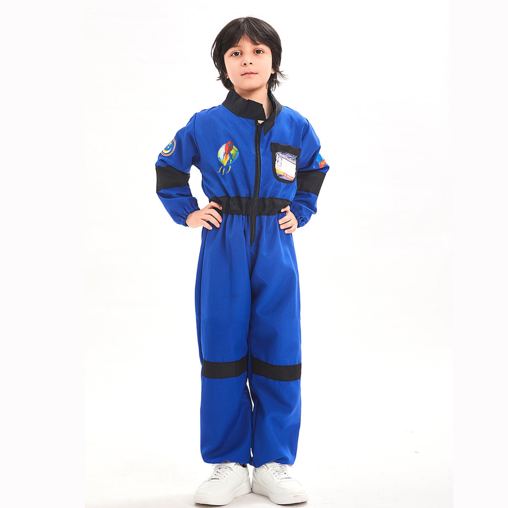 Kids Astronaut Costume Halloween NASA Suit Gloves Attached