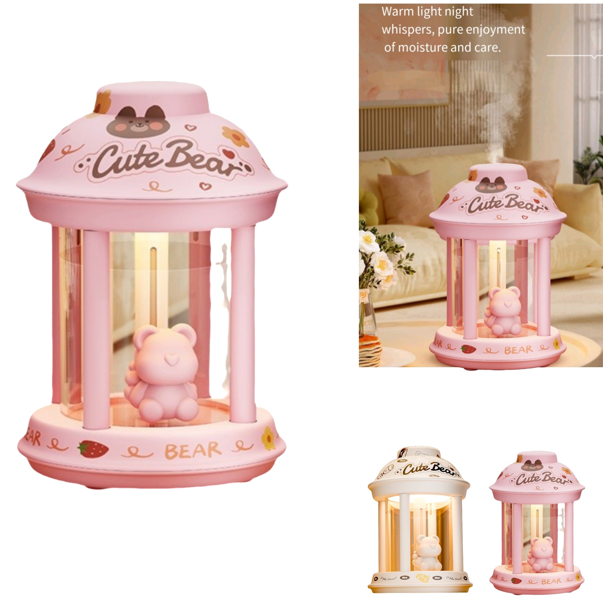 Animal Shape USB Mini Humidifier Night Light Desktop
