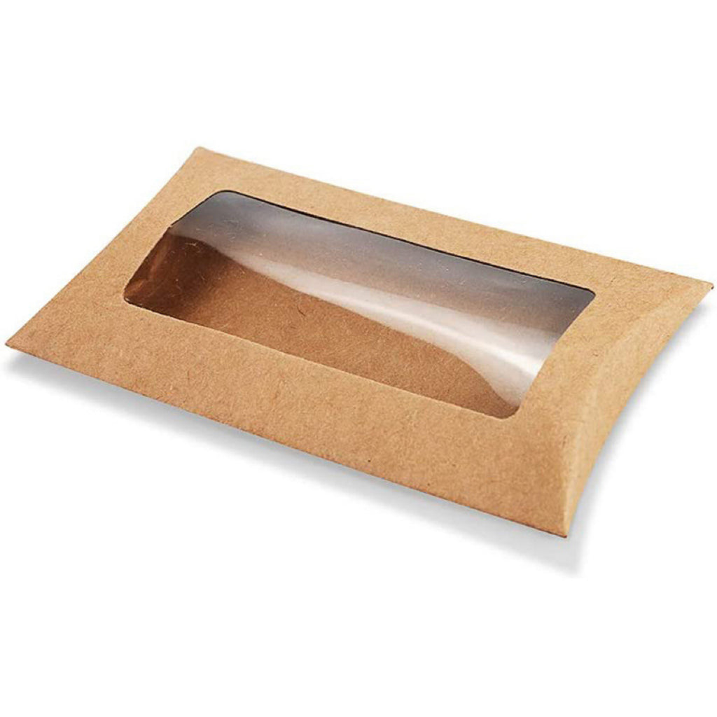 White Pillow Gift Boxes With Clear Window