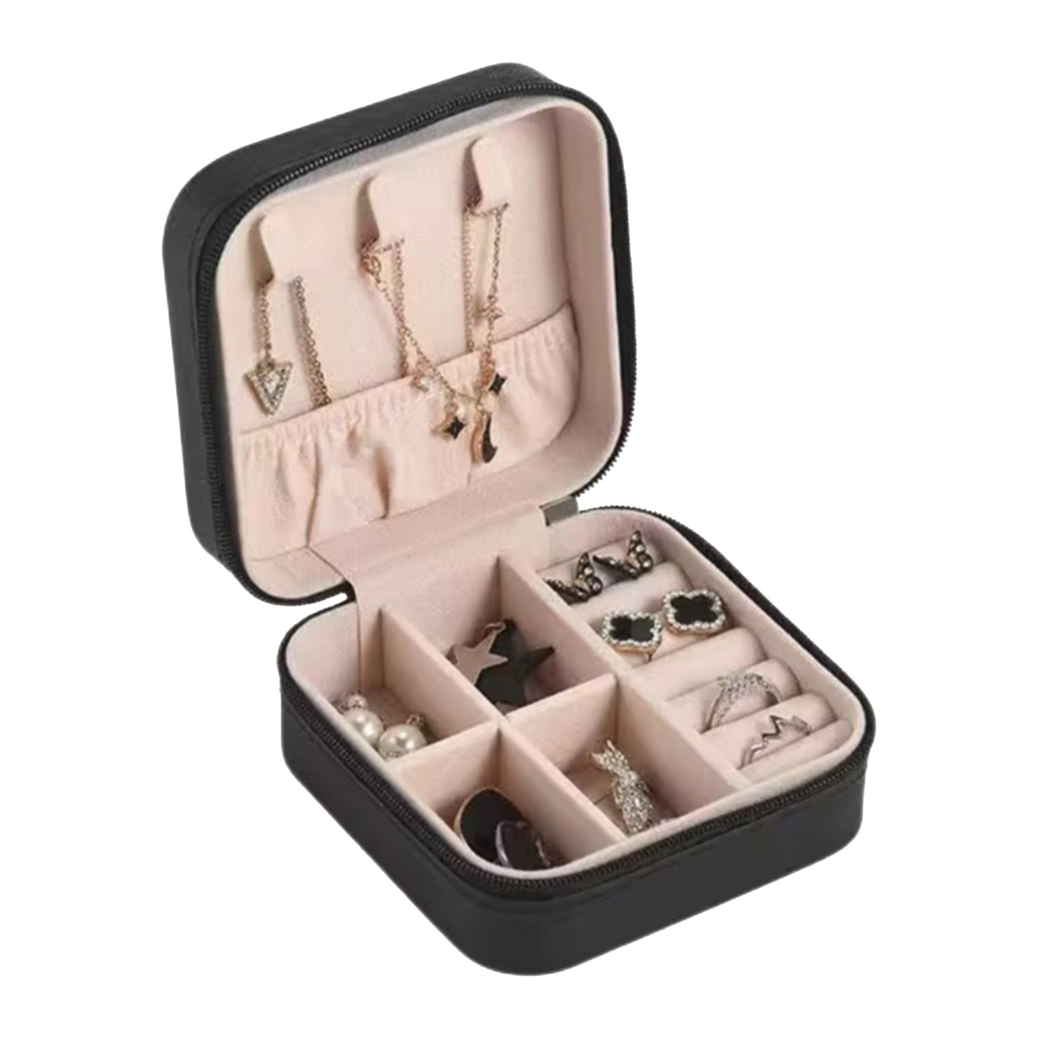 Square Zipper Jewelry Storage Box