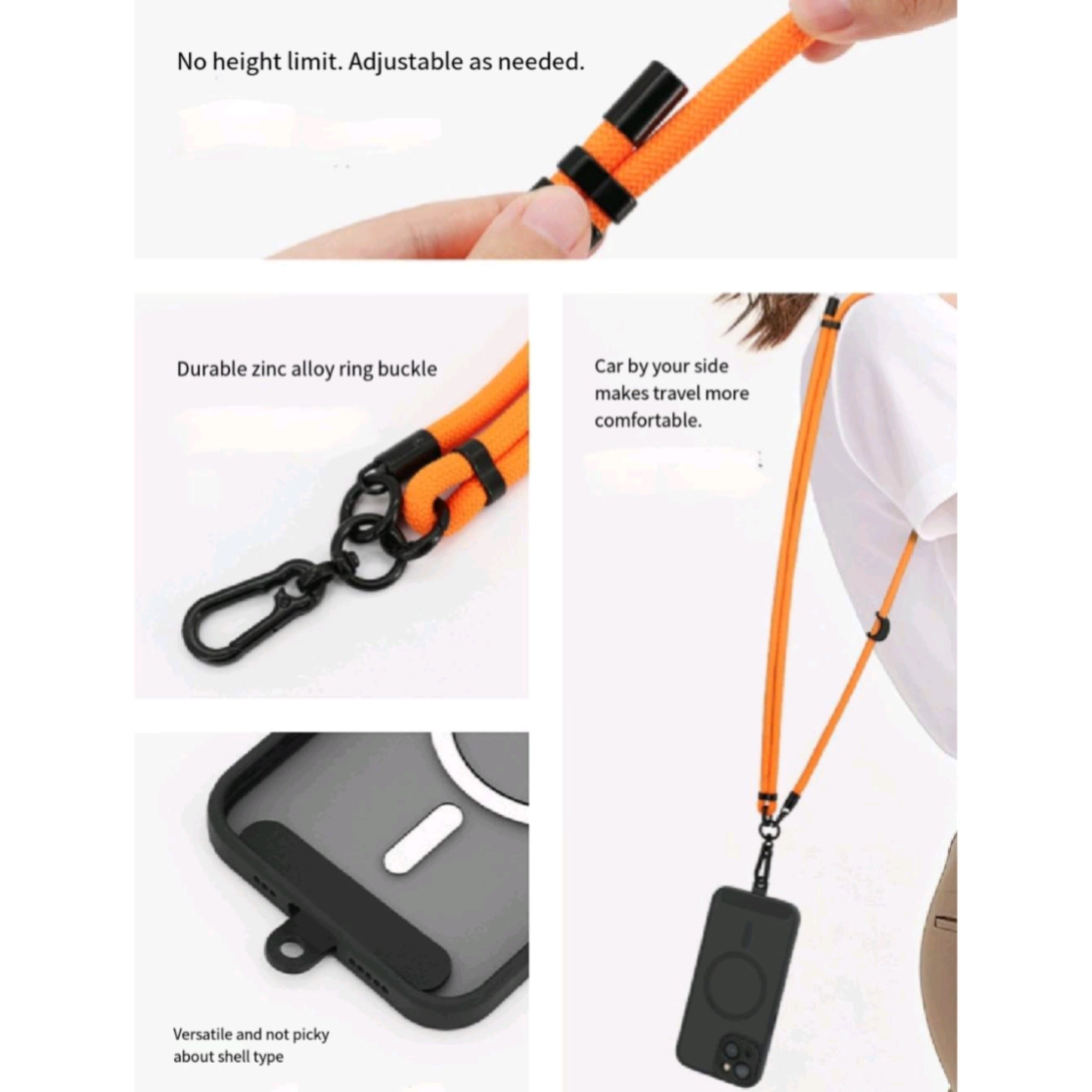 8mm Polyester Phone Lanyard Adjustable Crossbody Anti Loss