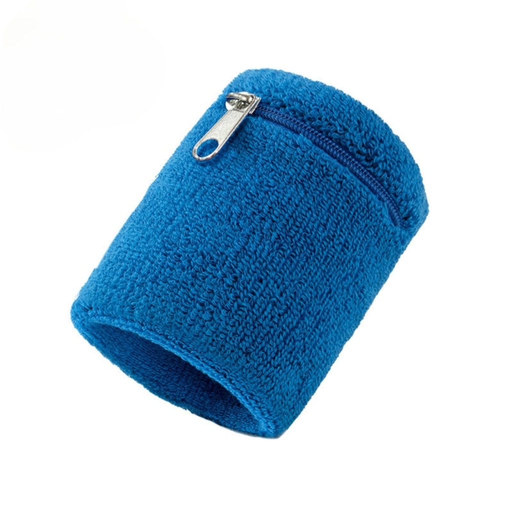 Zipper Sweat Wristband Pocket Tennis Gym Support