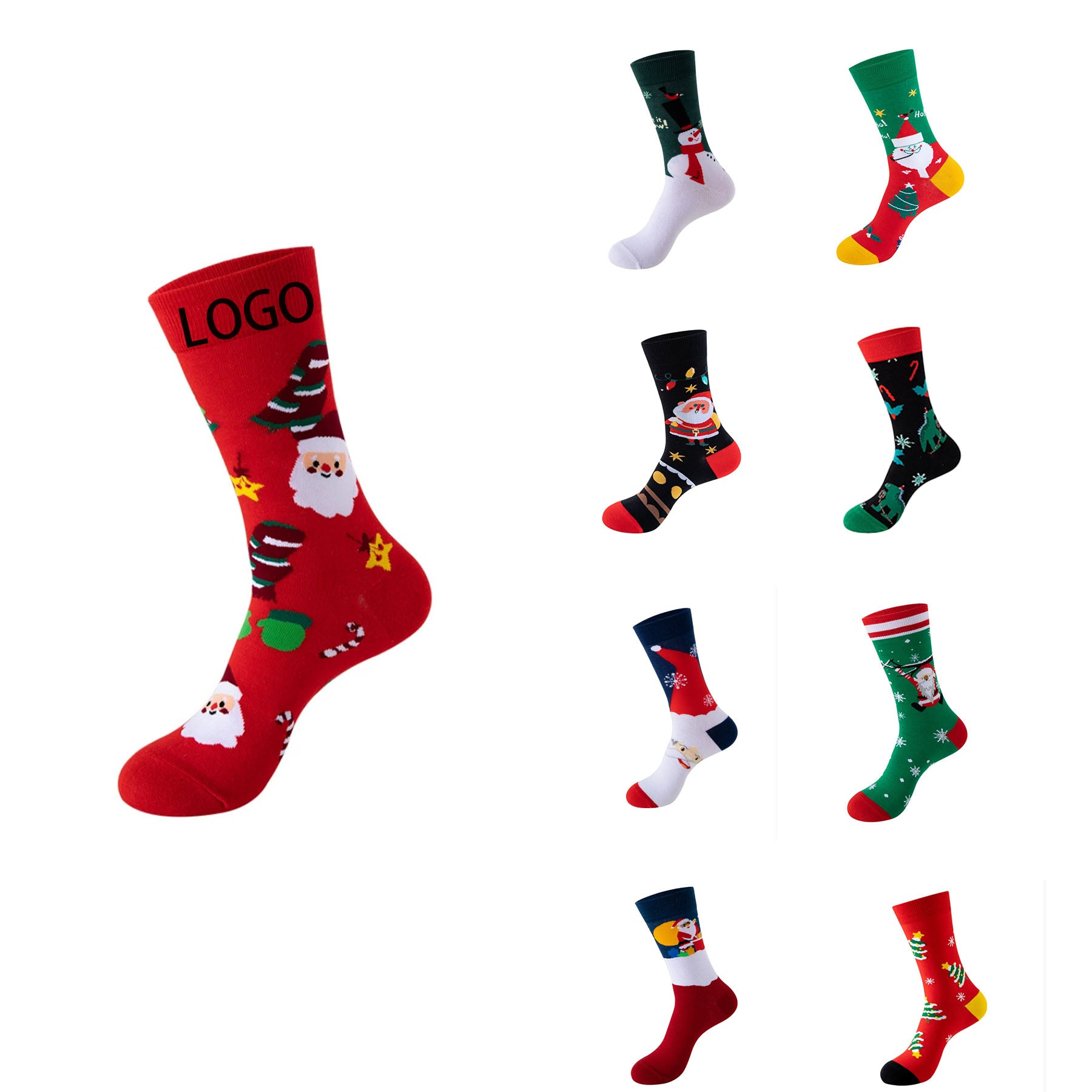 Custom Cotton Christmas Crew Socks