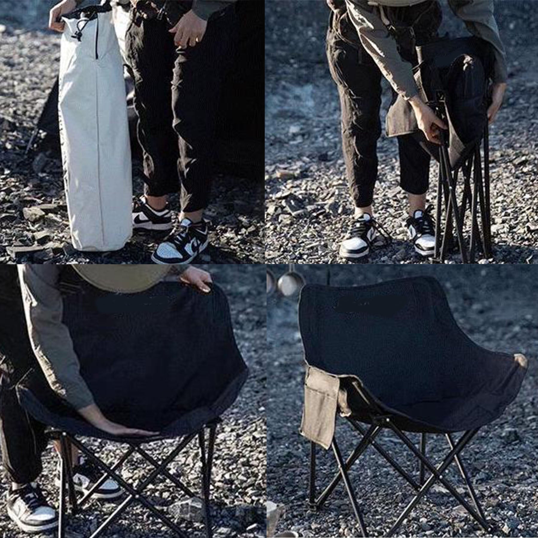 Outdoor Foldable Moon Chair With Portable Bag