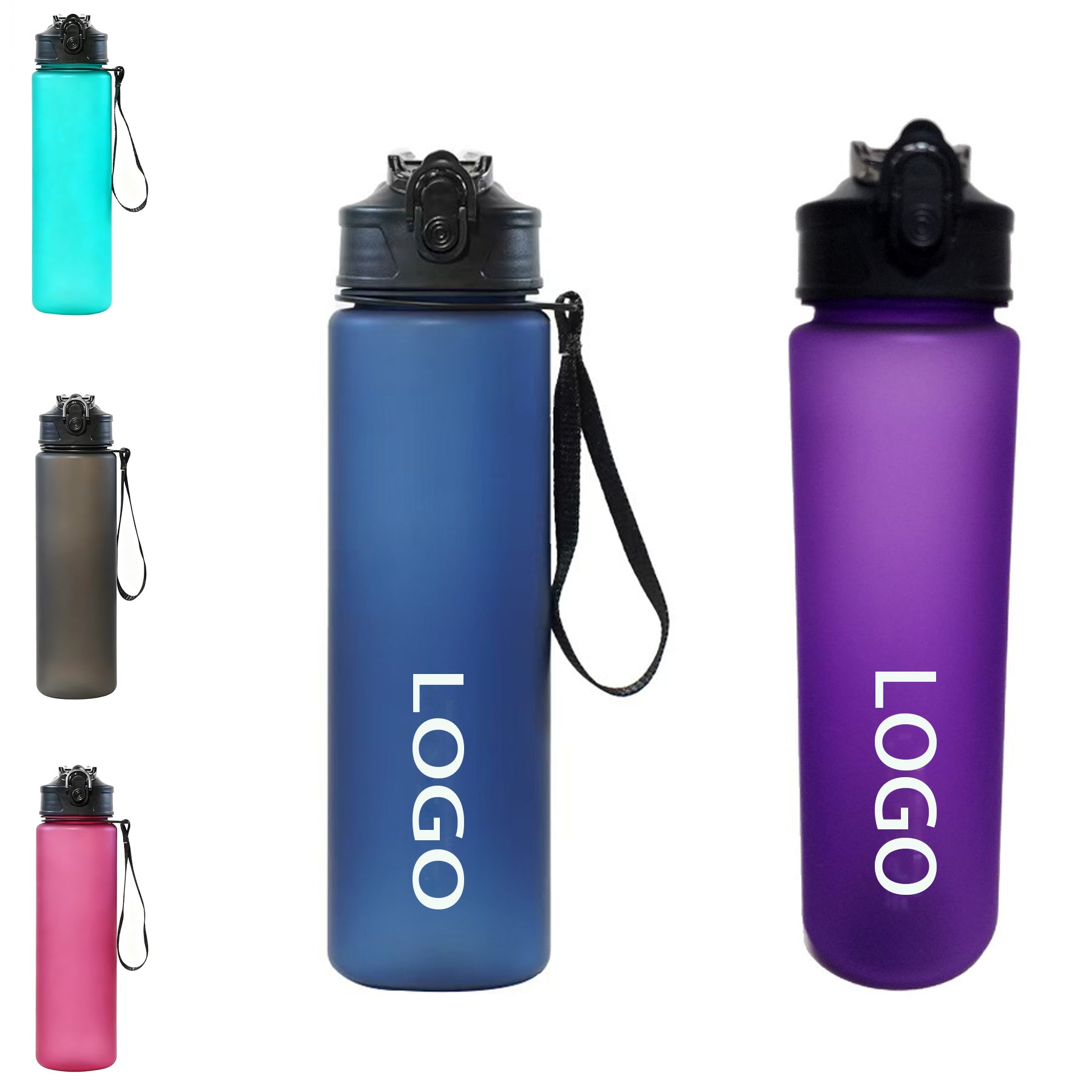Solid Color Frosted Water Bottle