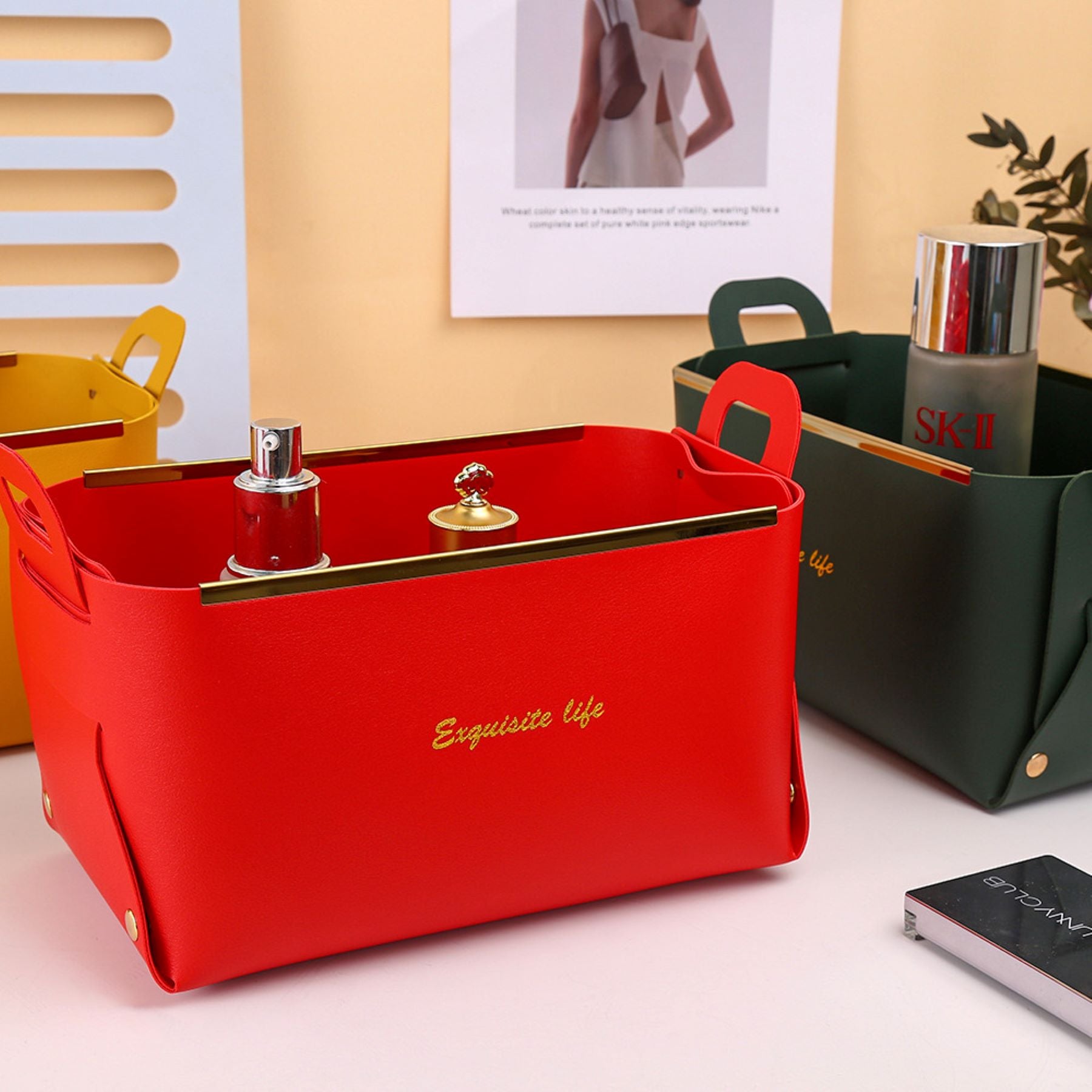 Desktop Leather Storage Box