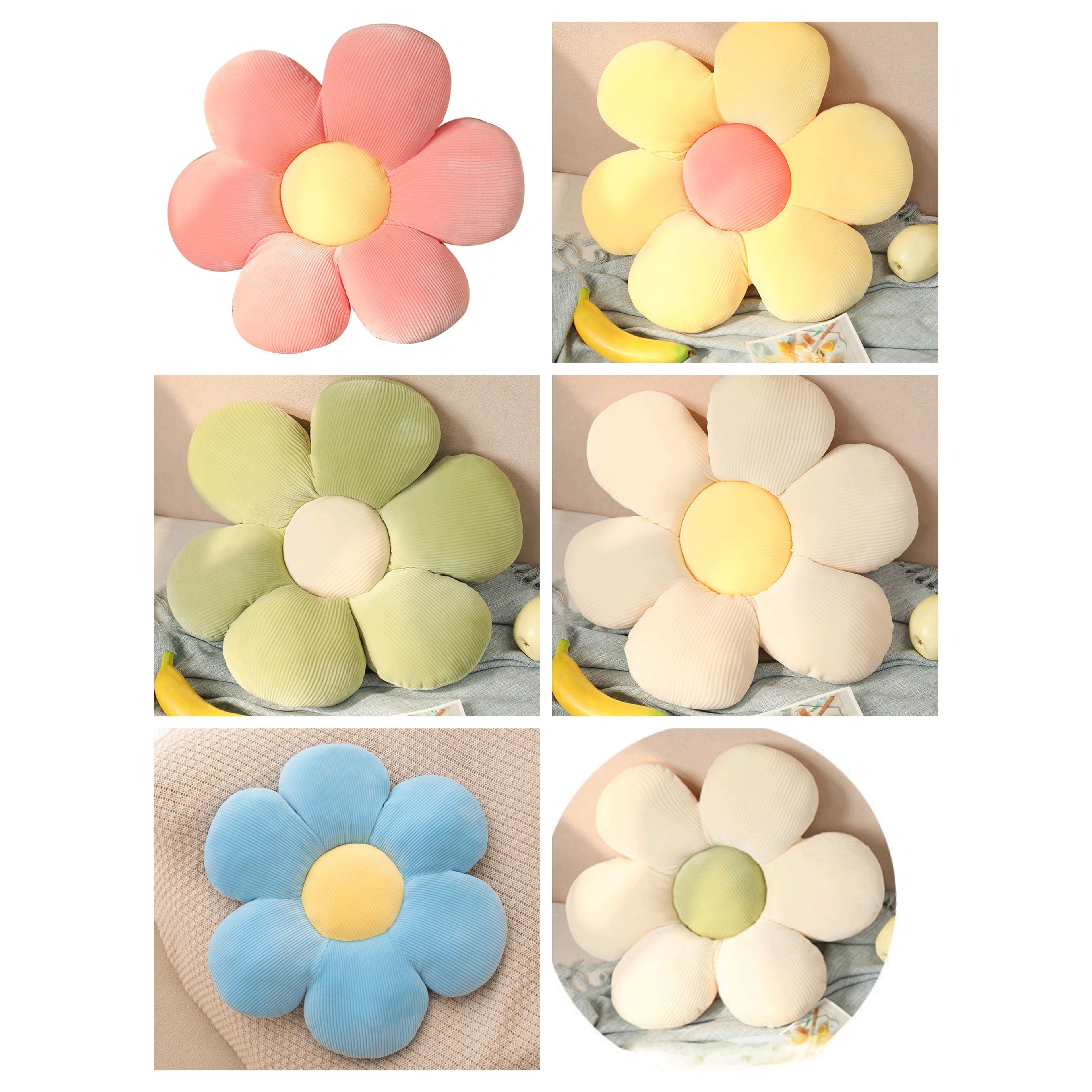 Sunflower Floor Cushion Memory Foam Washable Seat Pad