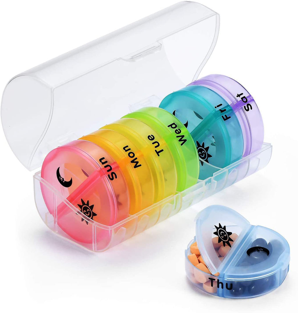 Circular Travel Moisture-Proof 14 Grid Medicine Box