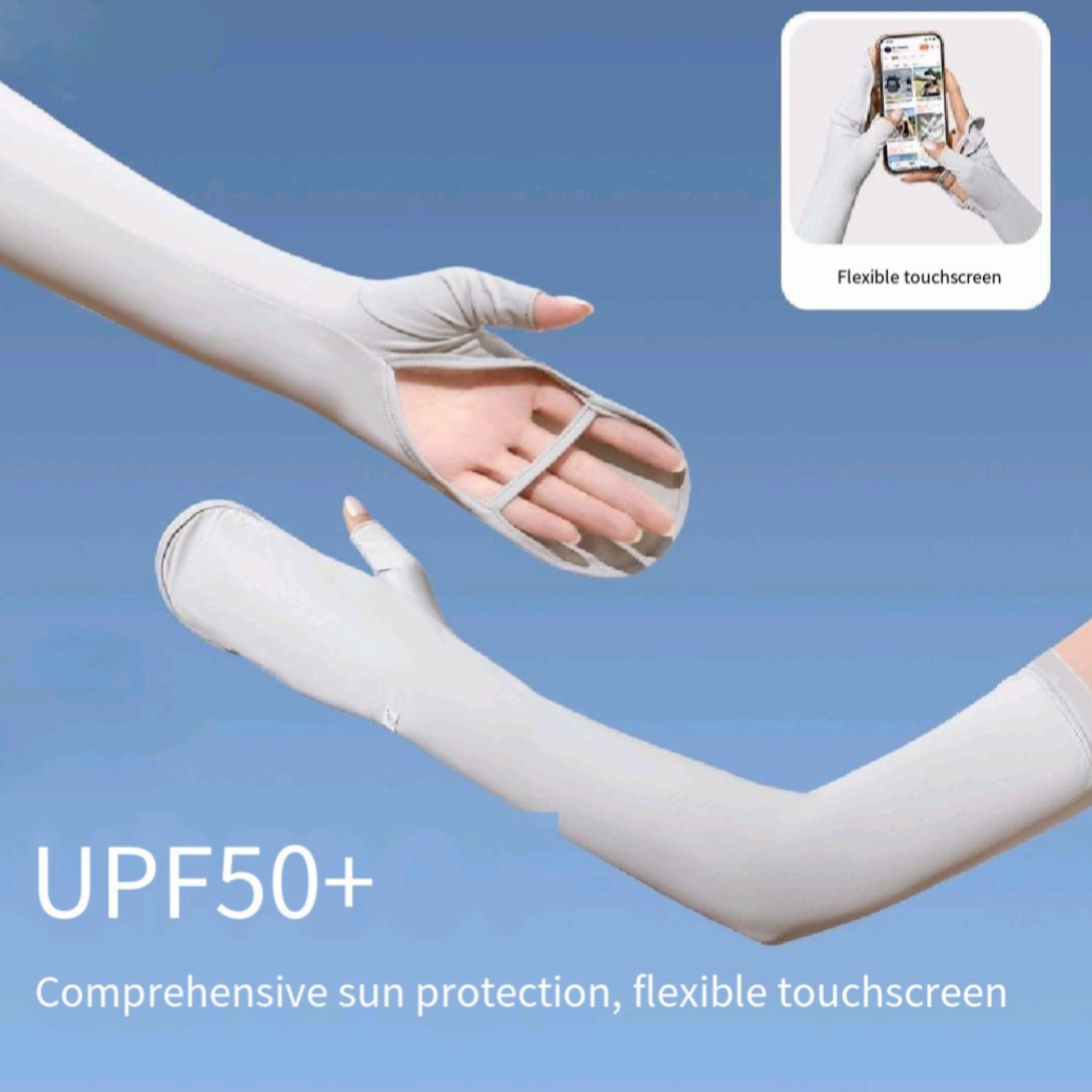 UPF 50 Sun Arm Sleeves Women Driving Cooling Cover