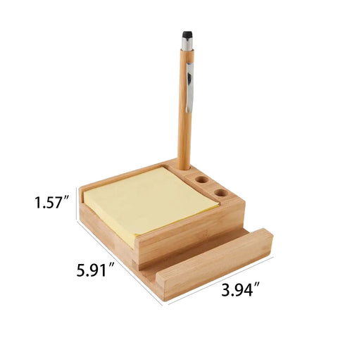 Bamboo Desk Organizer w/Phone Holder