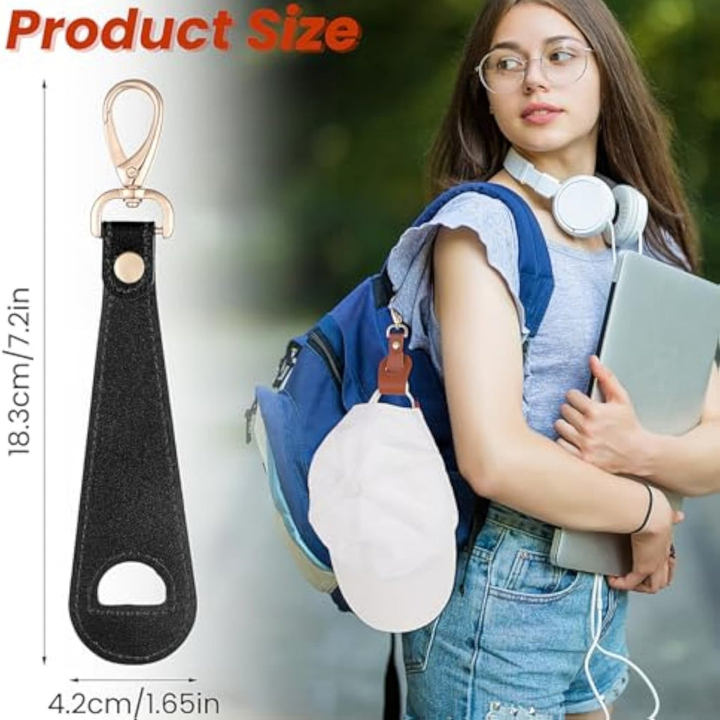 Multifunctional PU Leather Keychain Hat Clip