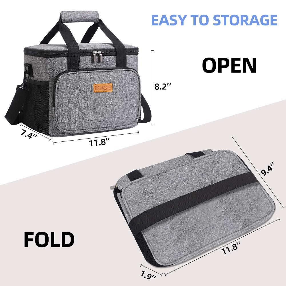 Adult Lunch Bag Black Unisex Meal Holder Oxford Cloth