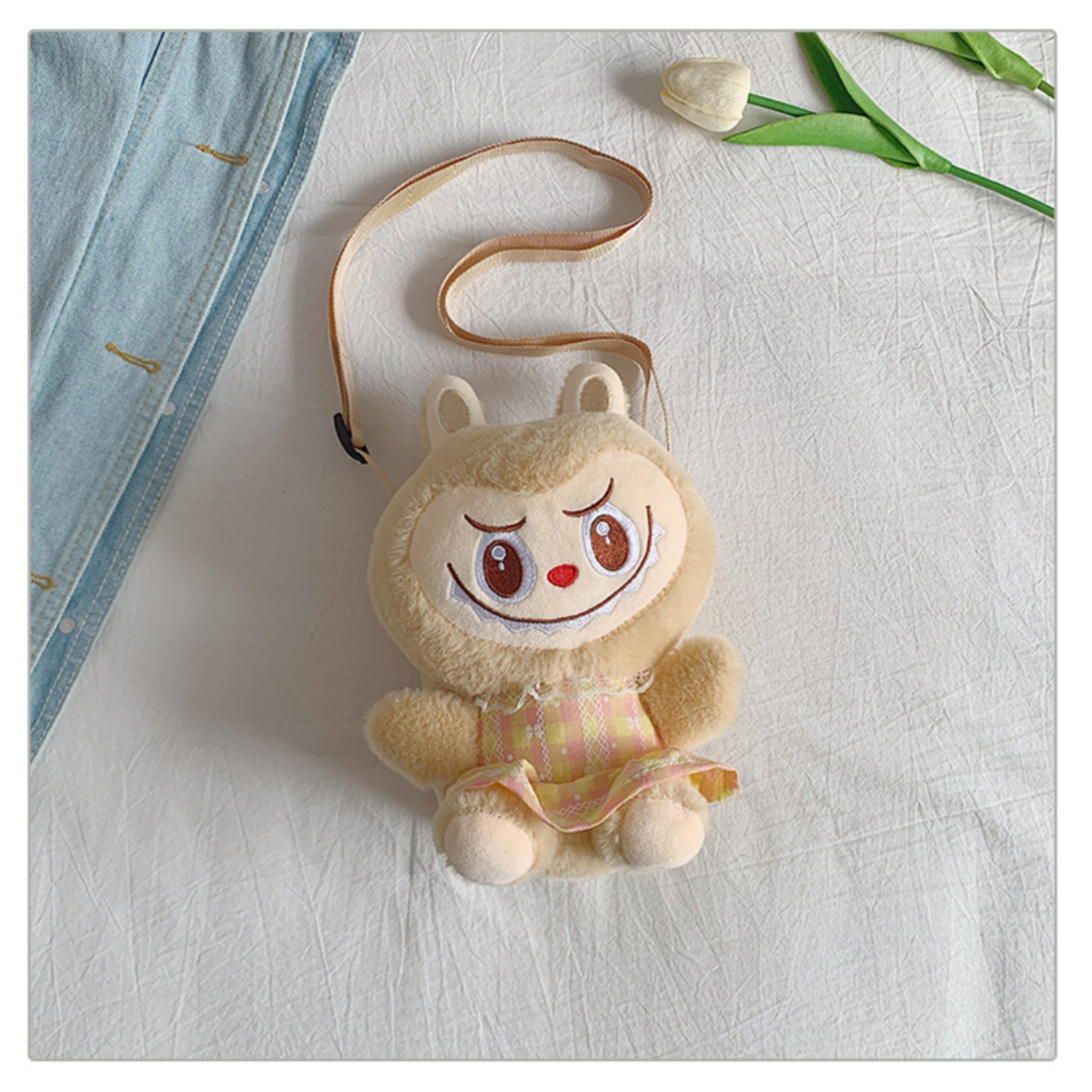 Labubu Plush Backpack Girls Bubble Rabbit Crossbody Gift