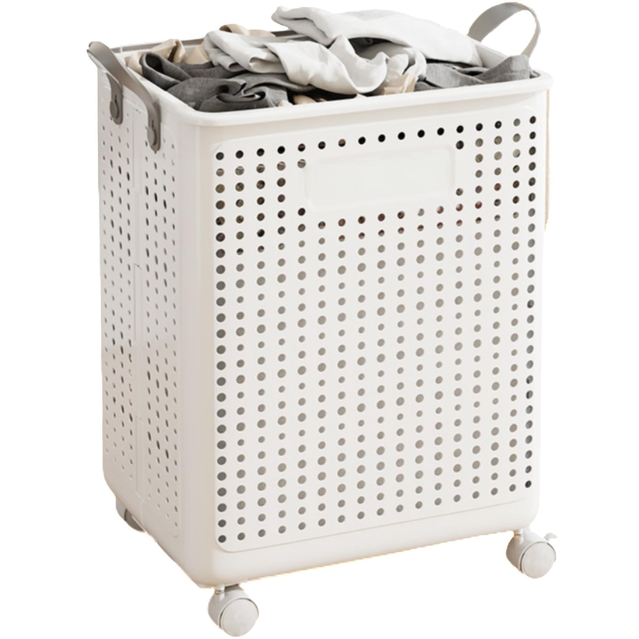 Foldable PP Laundry Basket with Wheels