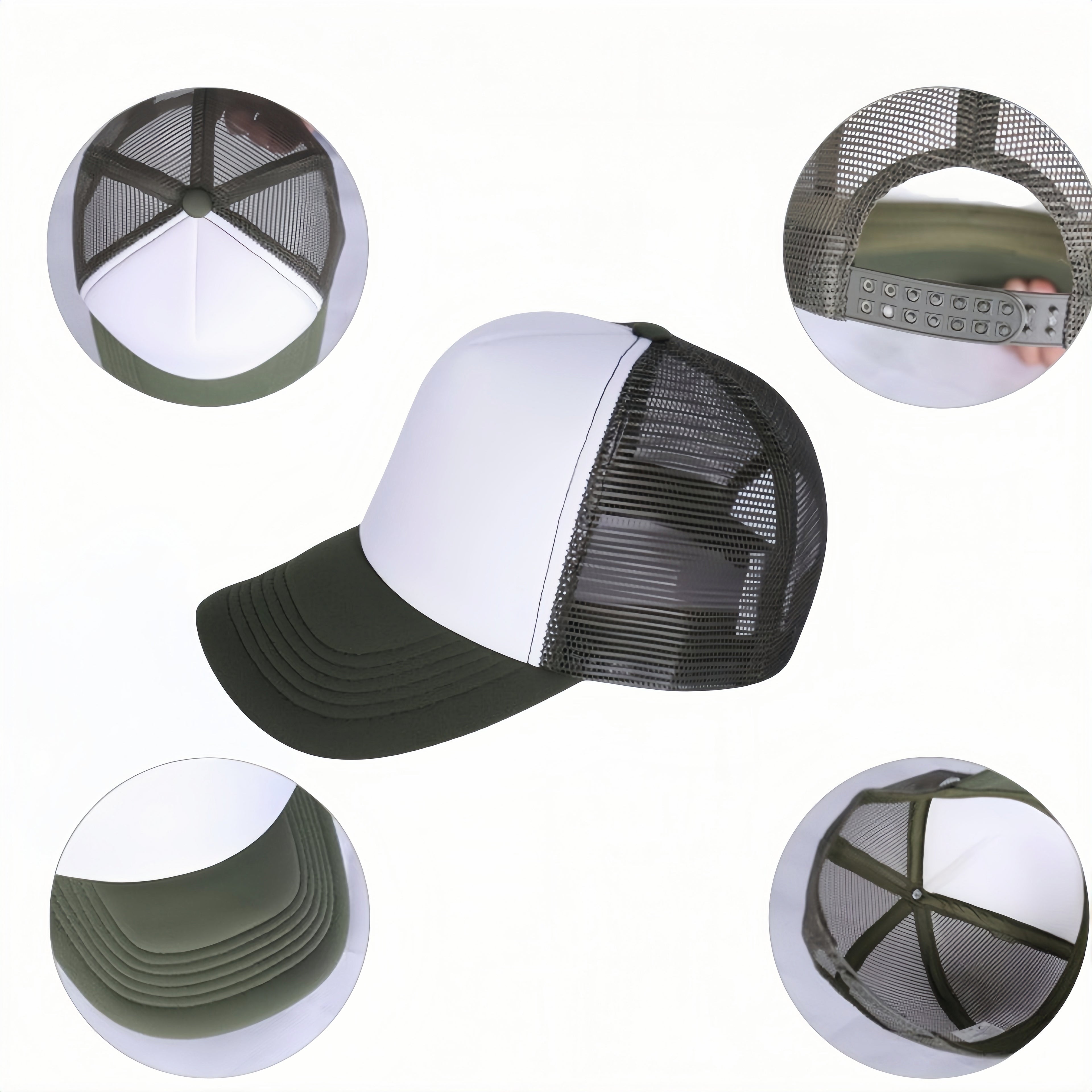 Five-Panel Baseball Visor Advertising Cap In Two-Tone Style With Breathable Mesh