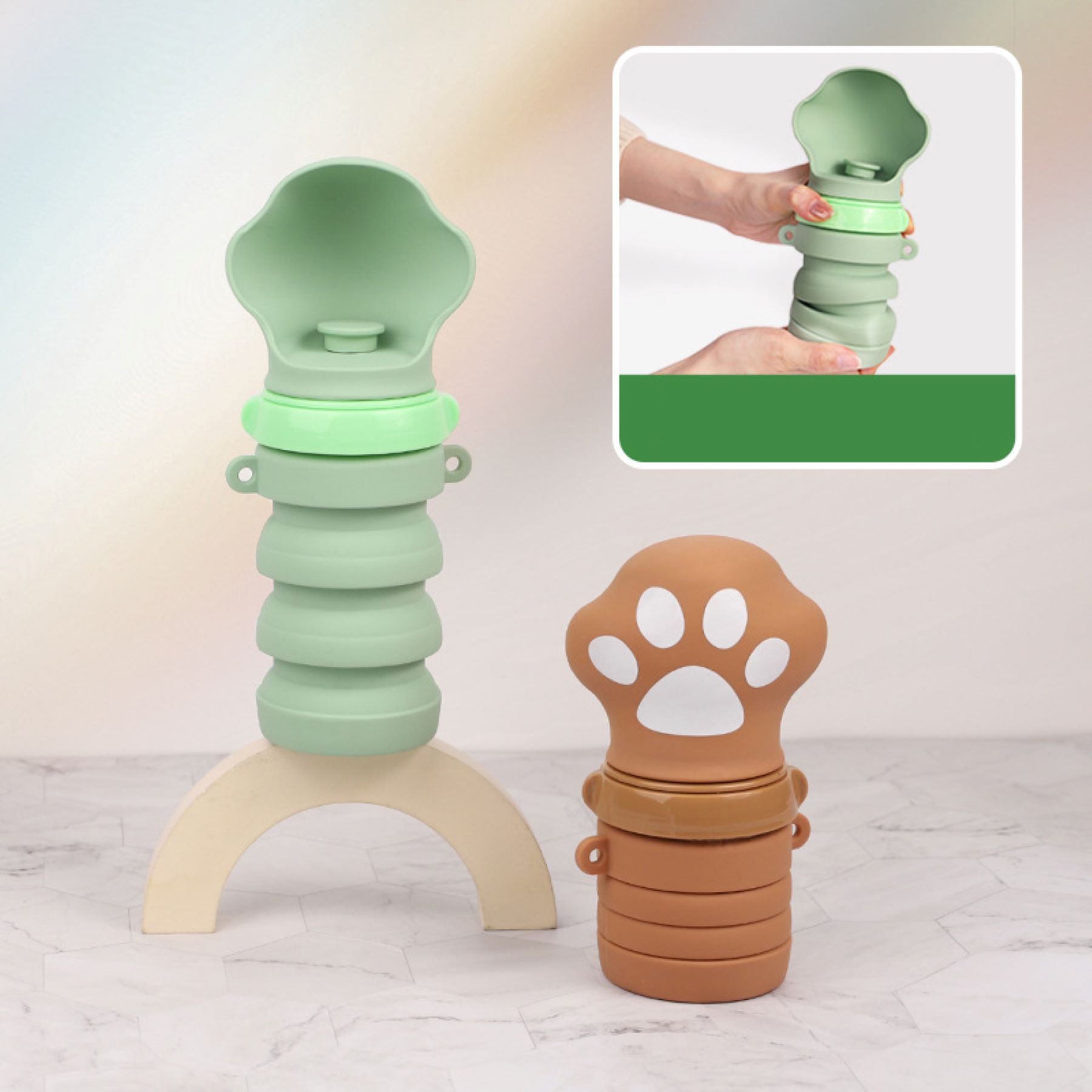 Collapsible Portable Pet Tail Water Cup