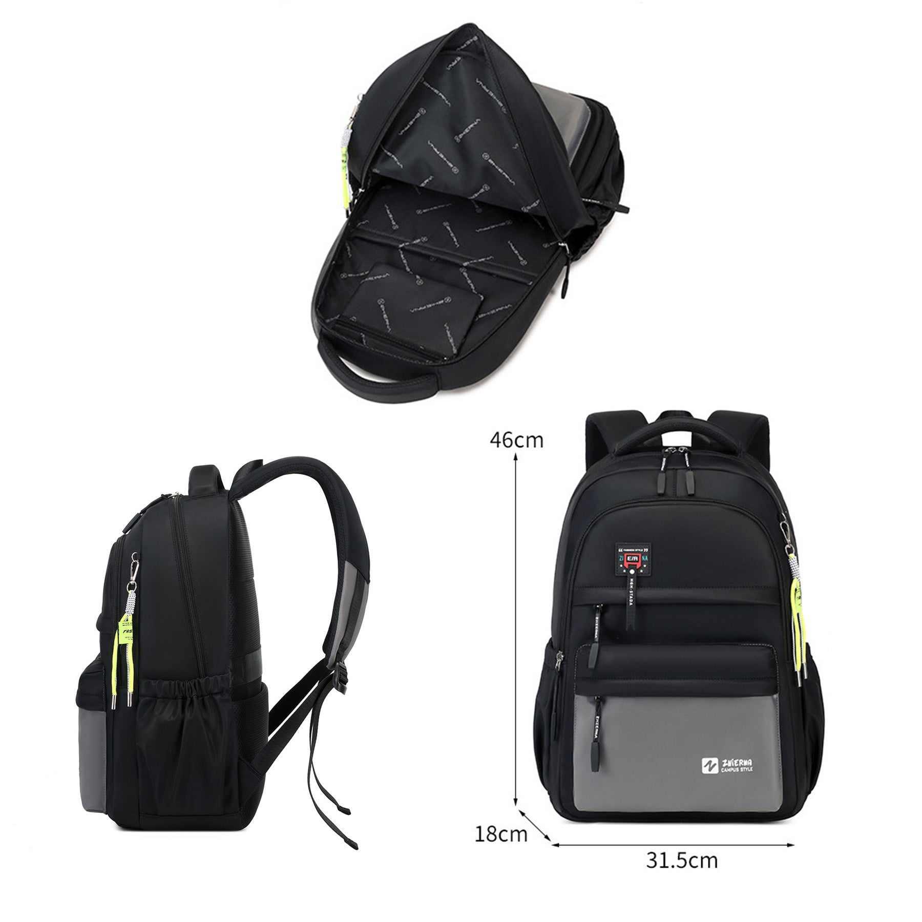 College Waterproof Backpack With Laptop Interlayer