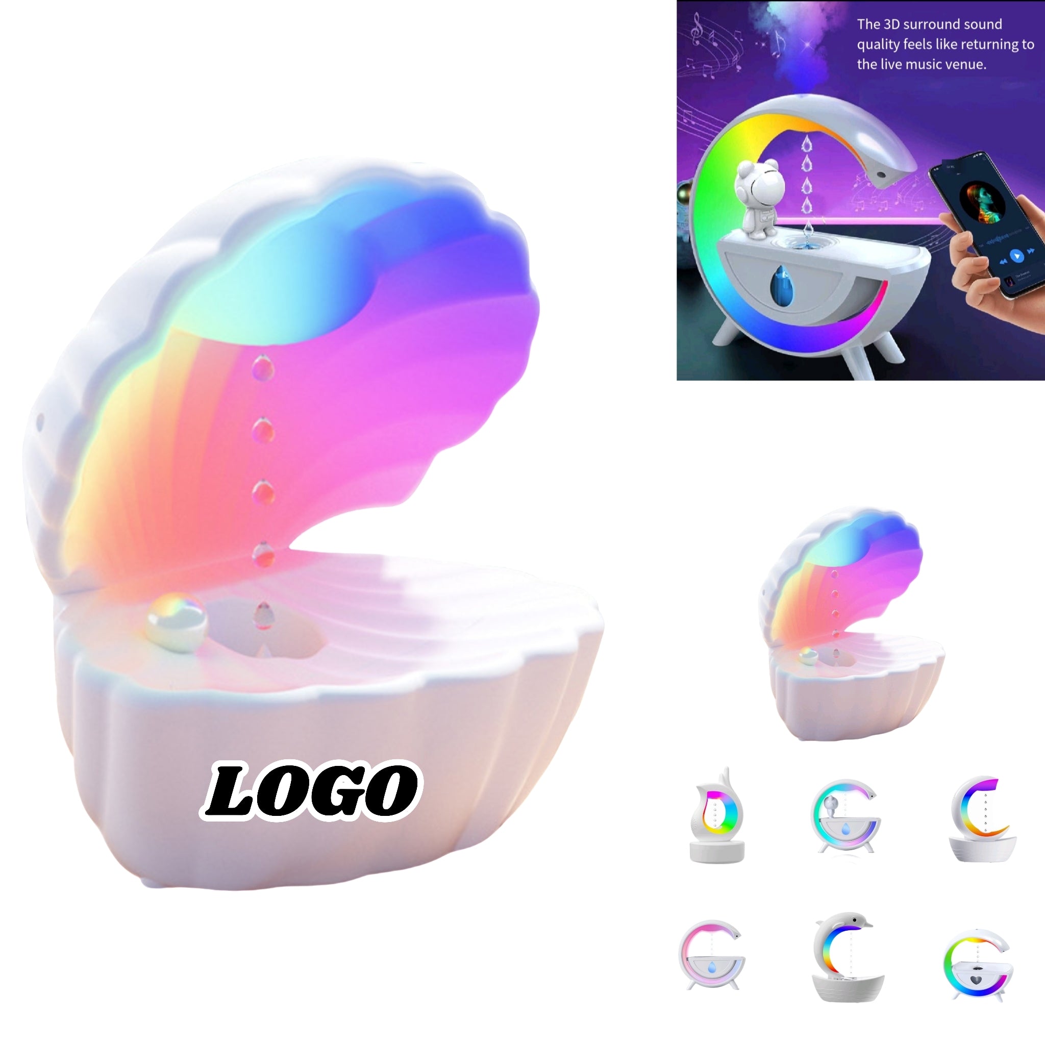 Gravity Defying Humidifier Bluetooth Speaker Rgb Light