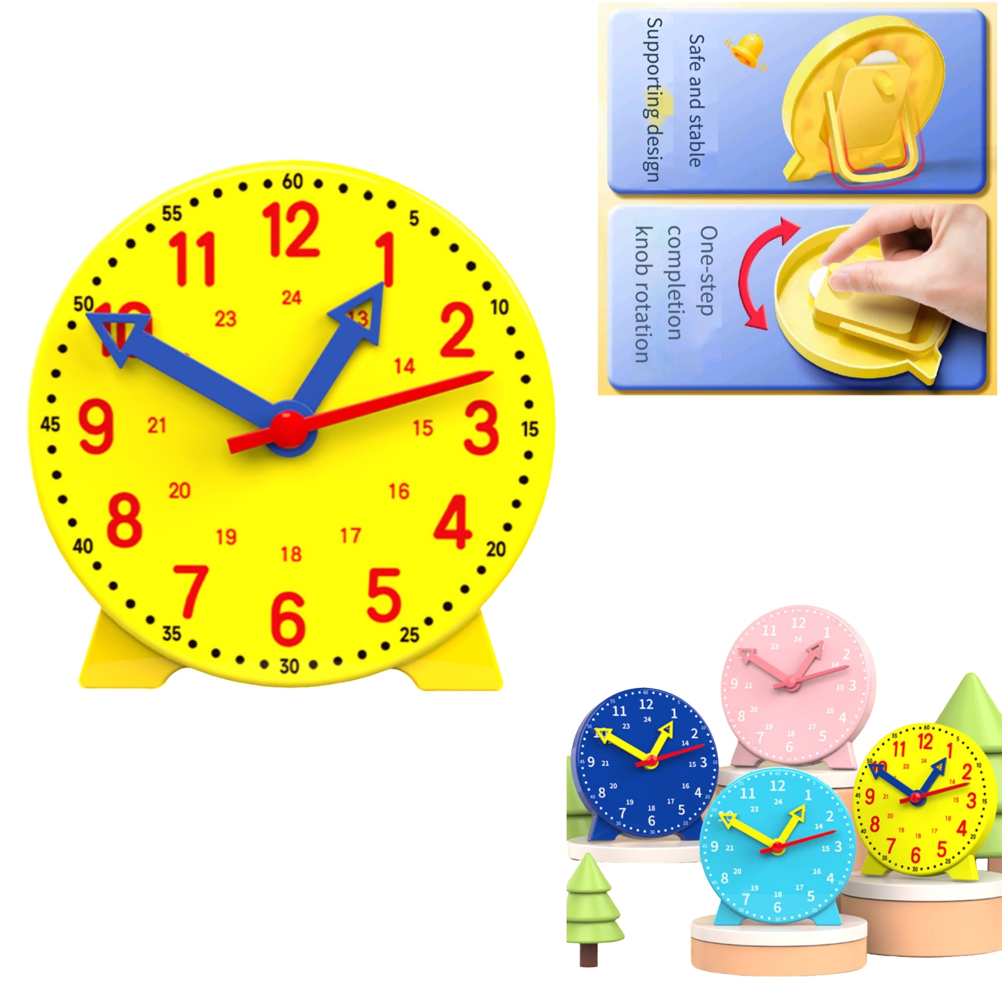 Analog Clock Kids Movable Hands Time Teacher