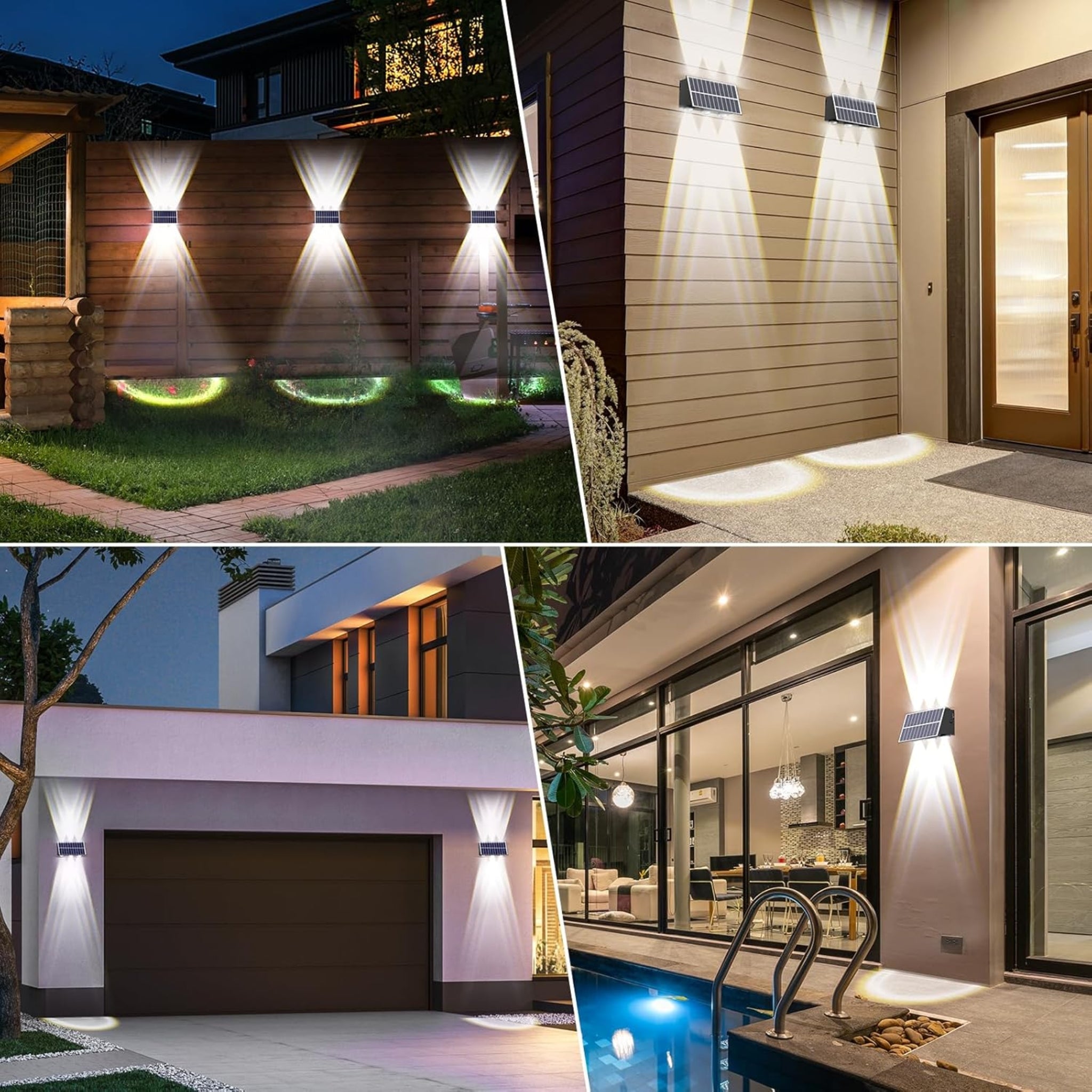 Solar Powered Courtyard Wall Lights