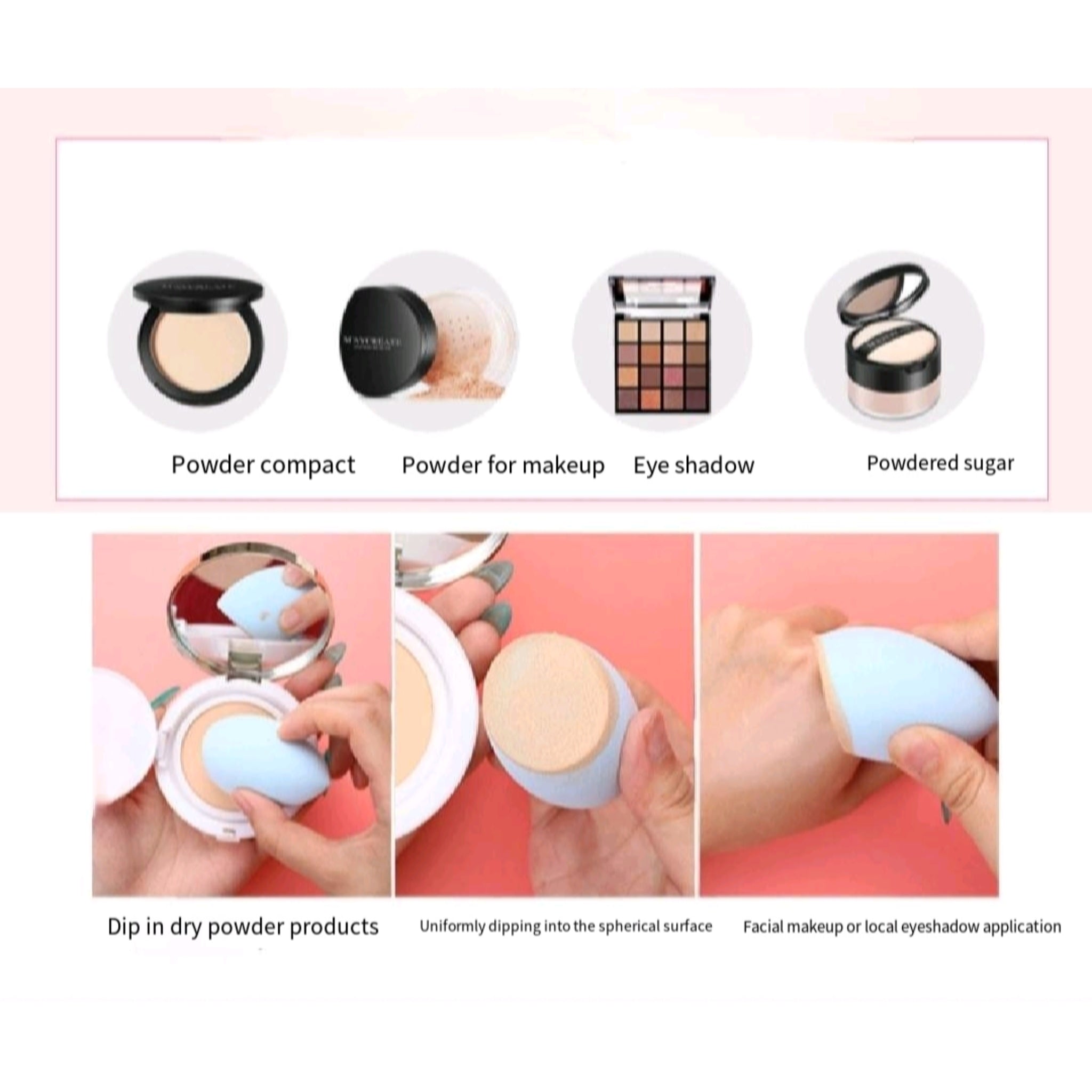 Non Absorbent Beauty Sponge Set Multi Shape Wet Dry Use