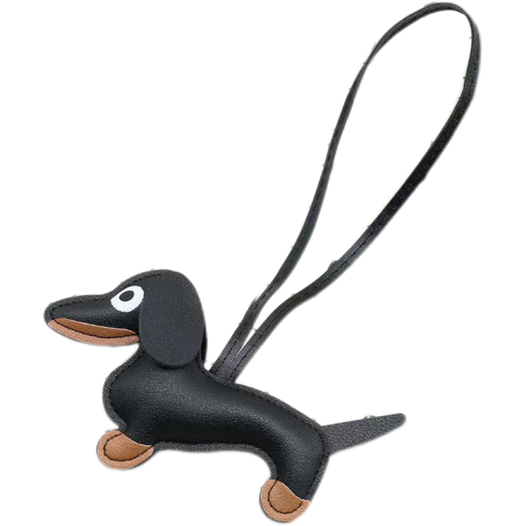 PU Leather Dachshund Keychain Bag Charm Car Ornament