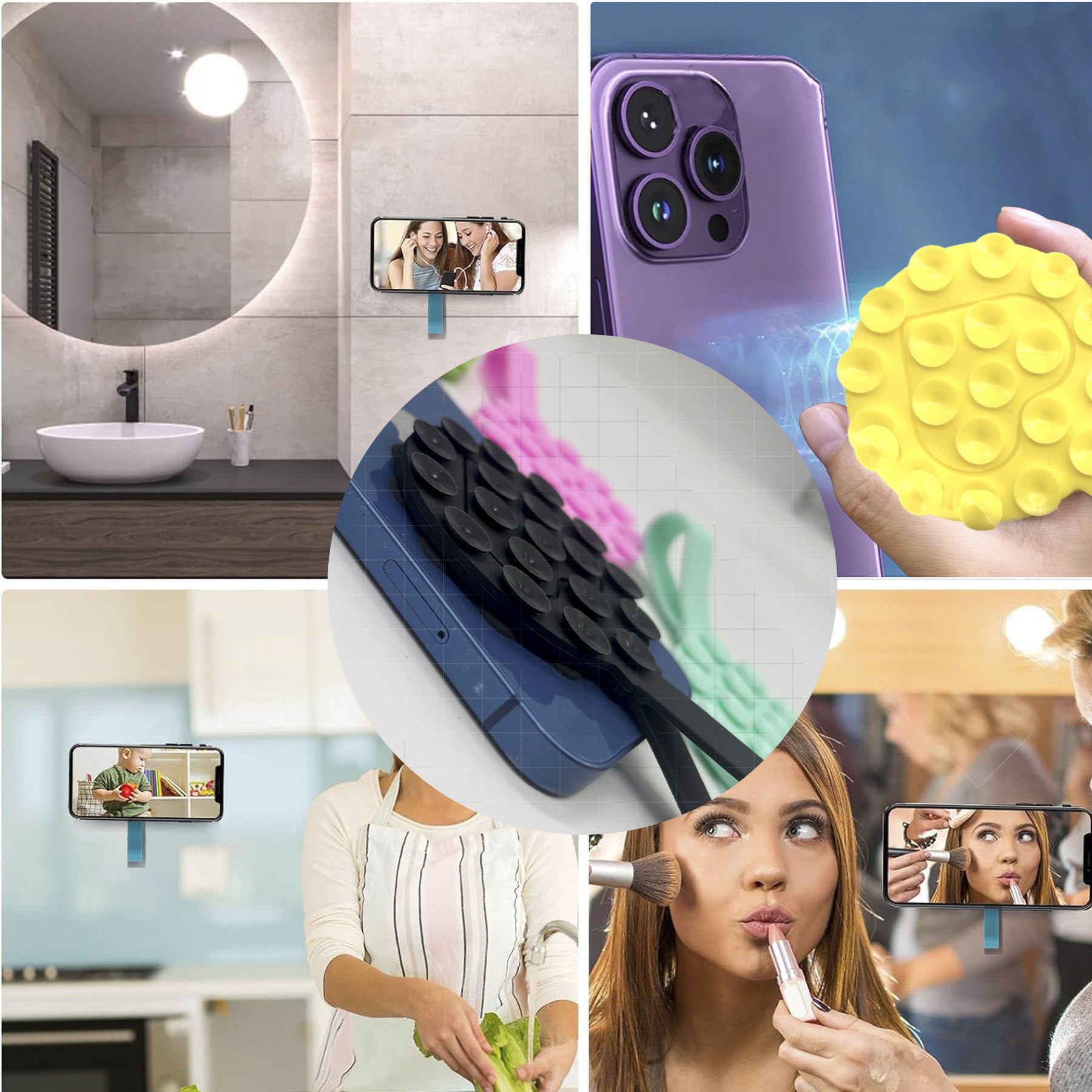 Double-sided Silicone Suction Phone Holder