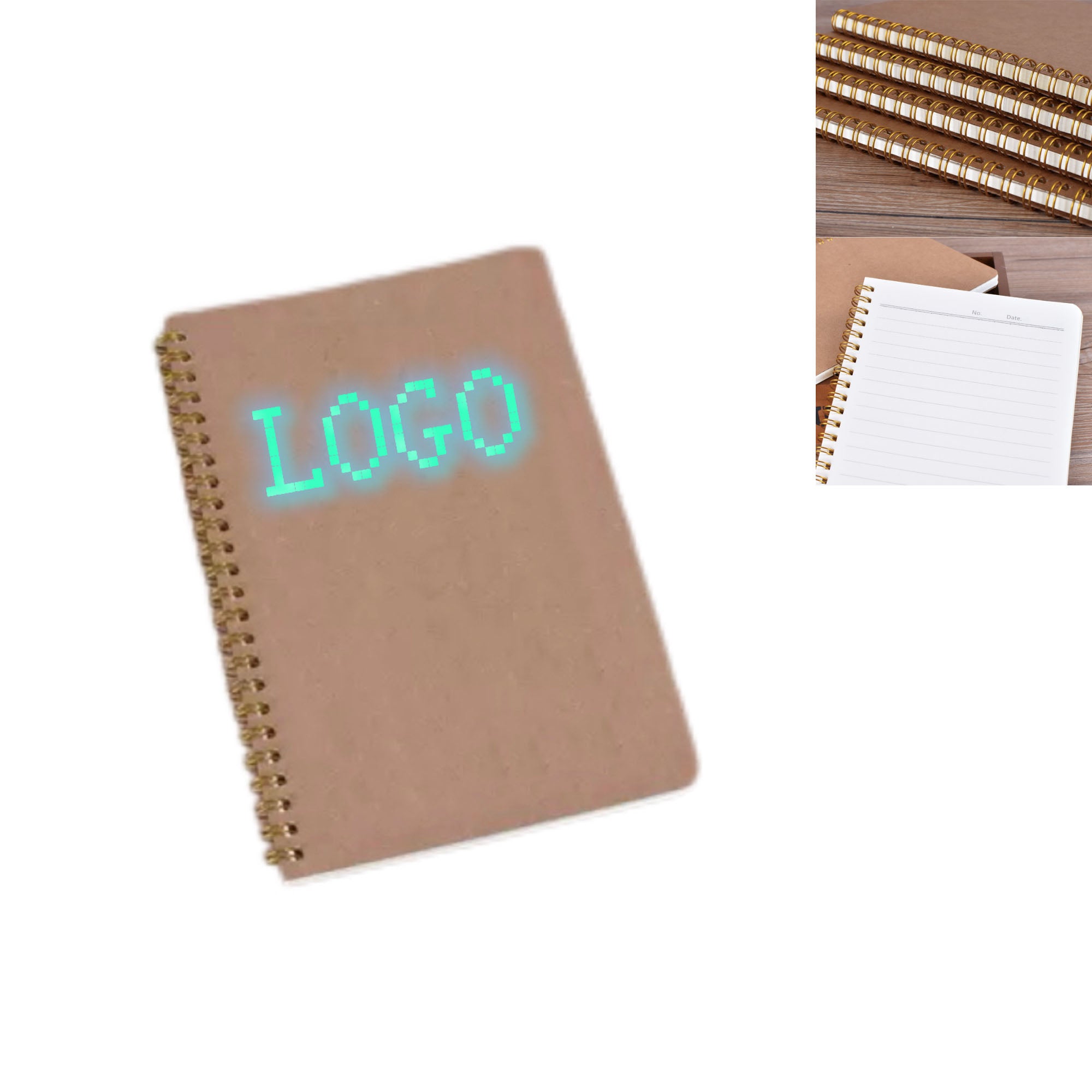 A5 Spiral Notebook, Kraft Paper Cover Journal
