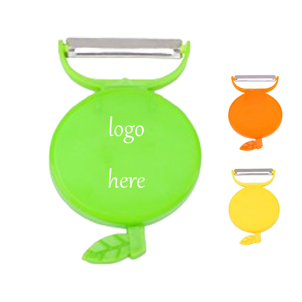 Apple-Shaped Plastic Fruit Peeler with Leaf Stem