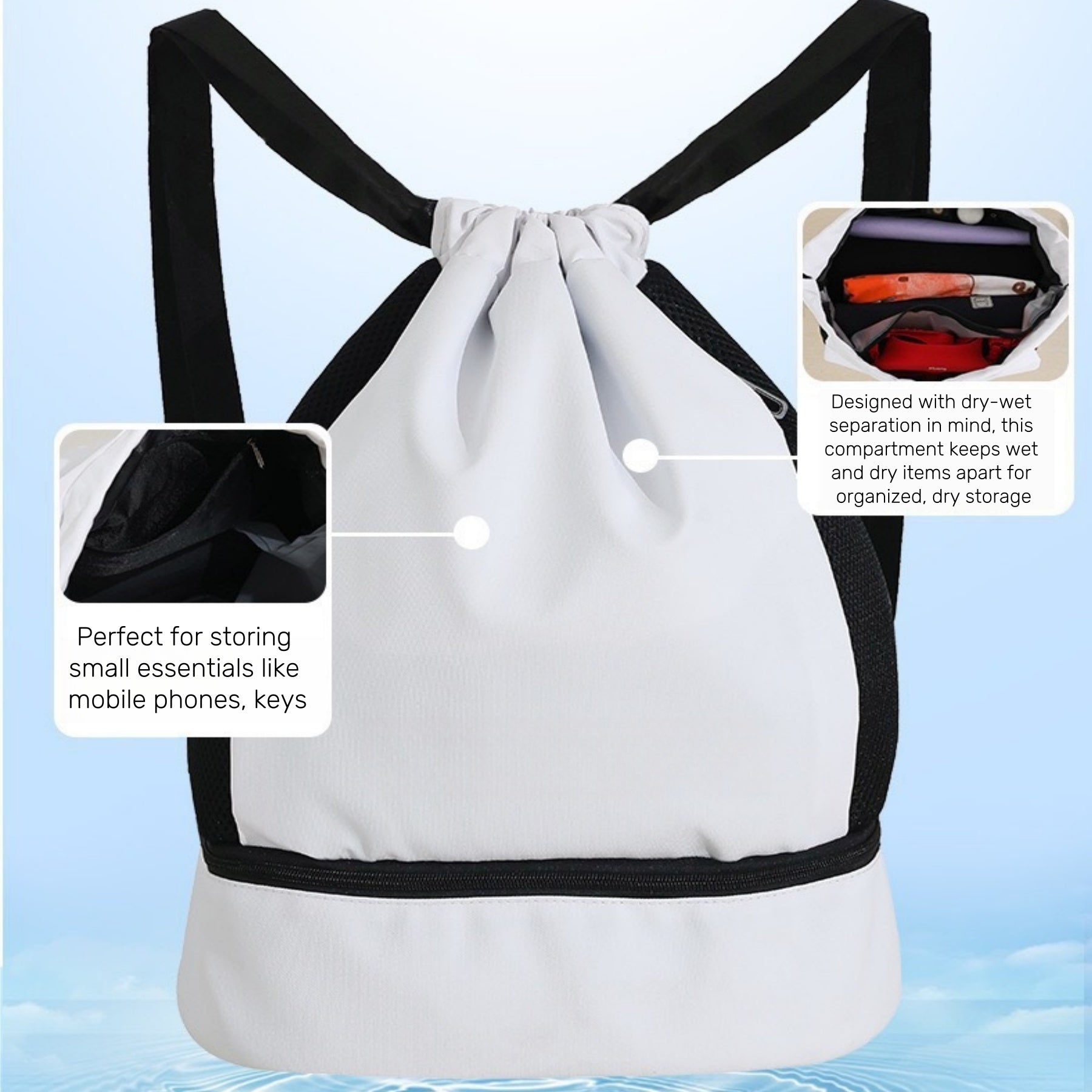 Stylish Minimalist Dry-Wet Separation Dual-Shoulder Backpack