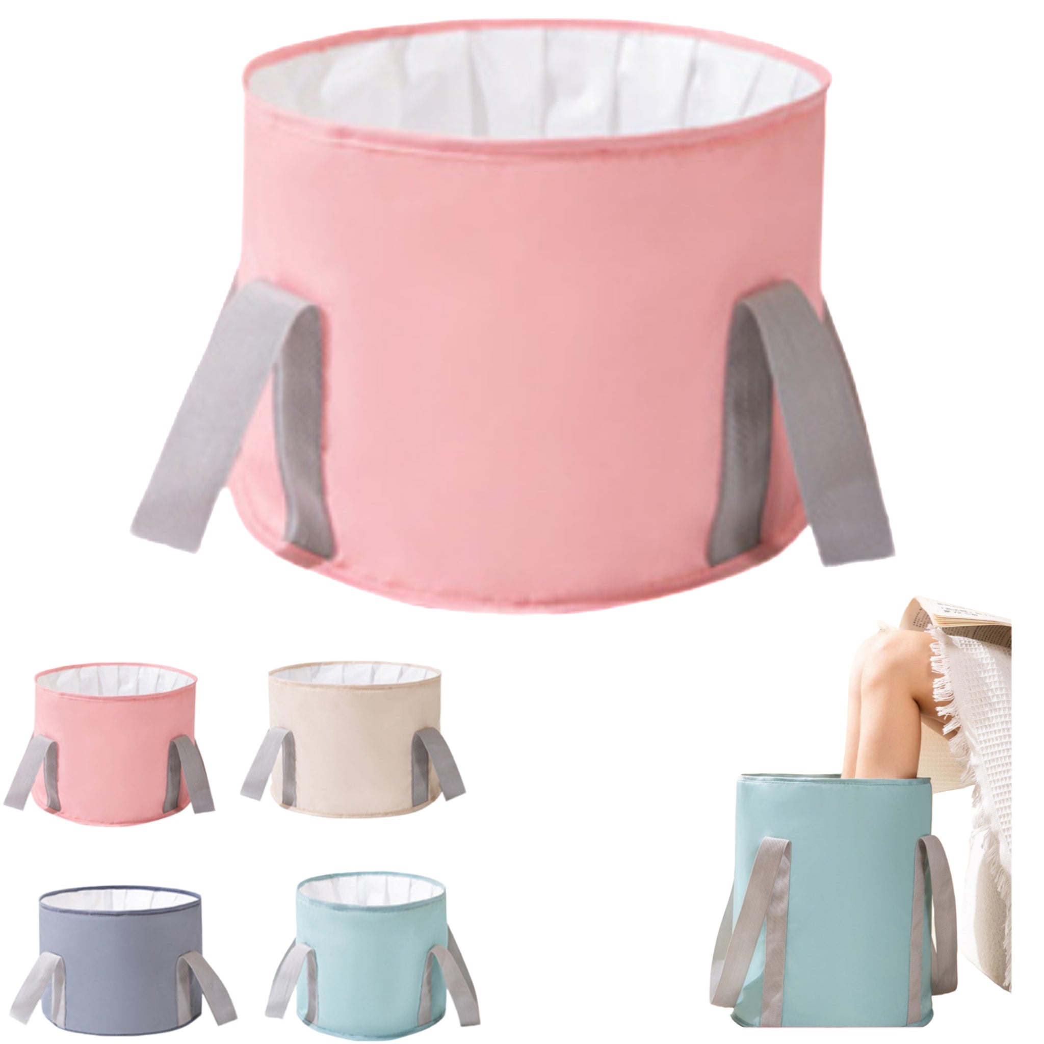 Foldable Portable Foot Spa Bucket Insulated Soak Travel