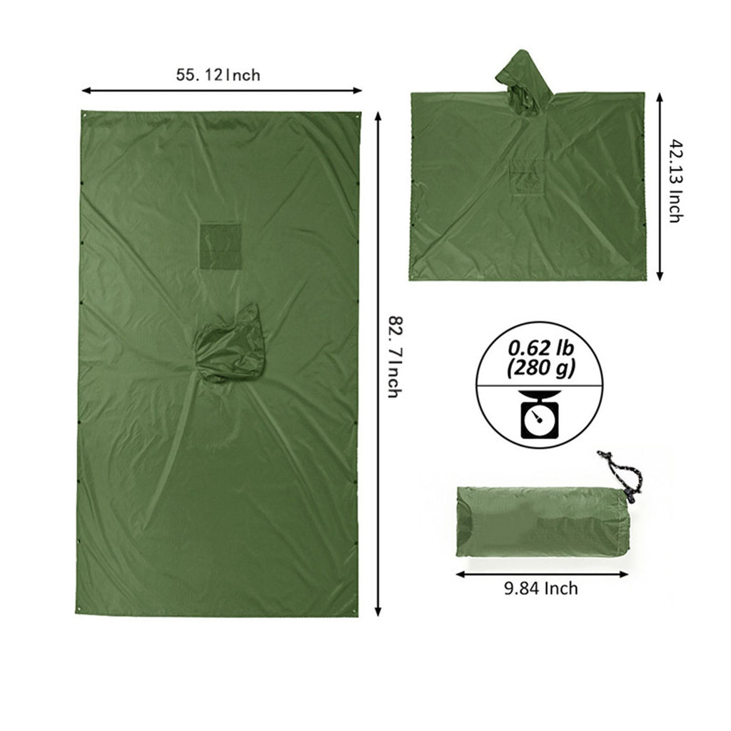 Rain Poncho 3-In-1 Hooded Raincoat