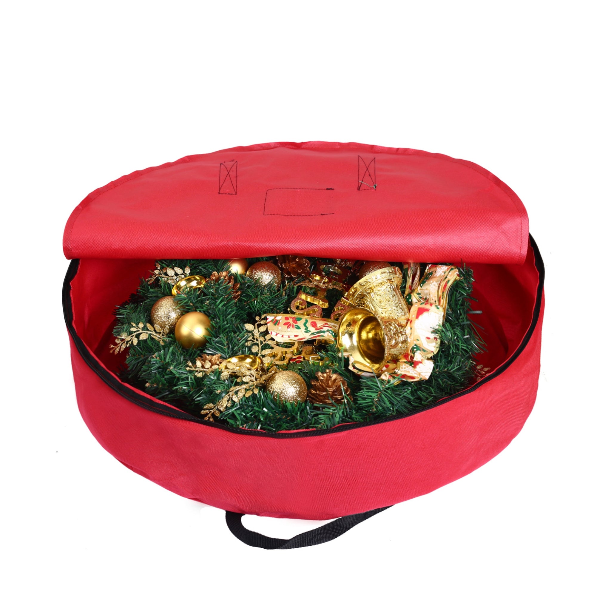 Round Christmas Ornament Storage Bag Foldable Large Capacity