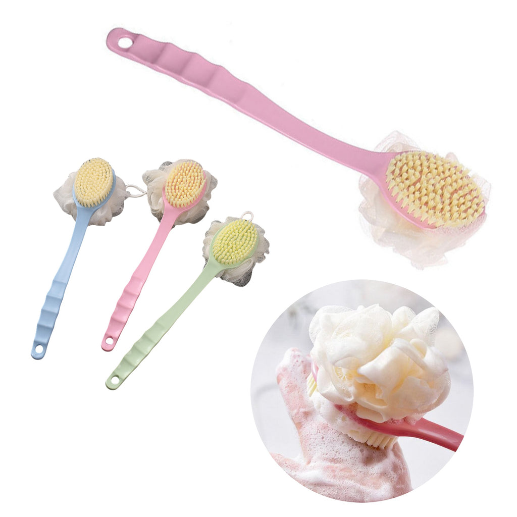 Long - Handled Soft - Bristle Bath Scrubber
