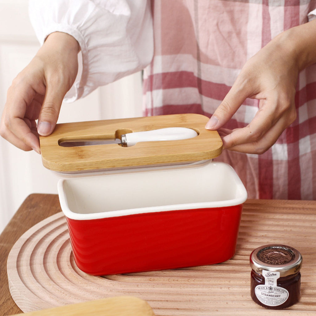 Ceramic Butter Storage Box (With A Butter Knife)
