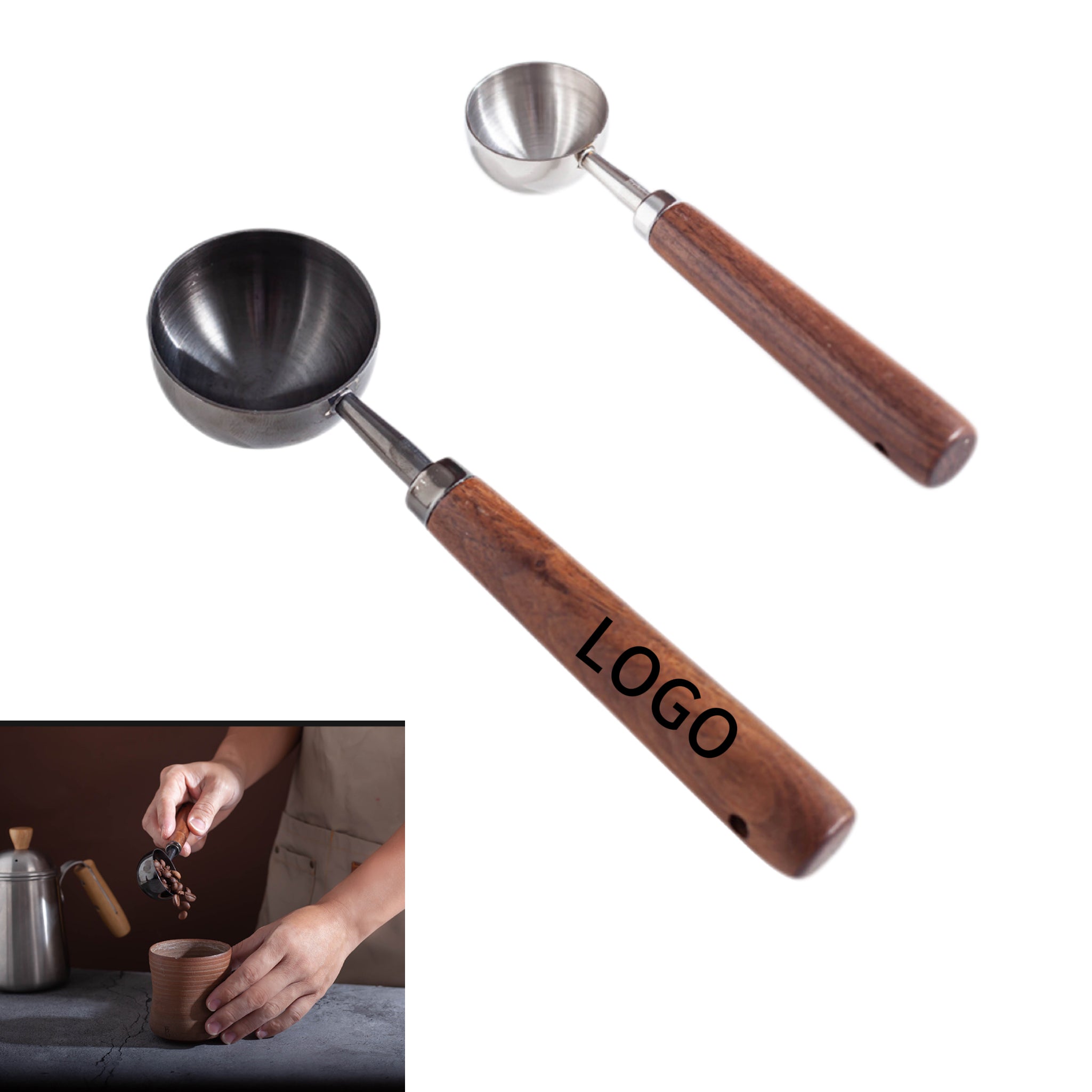 304 Stainless Steel Coffee Spoon With Wooden Handle