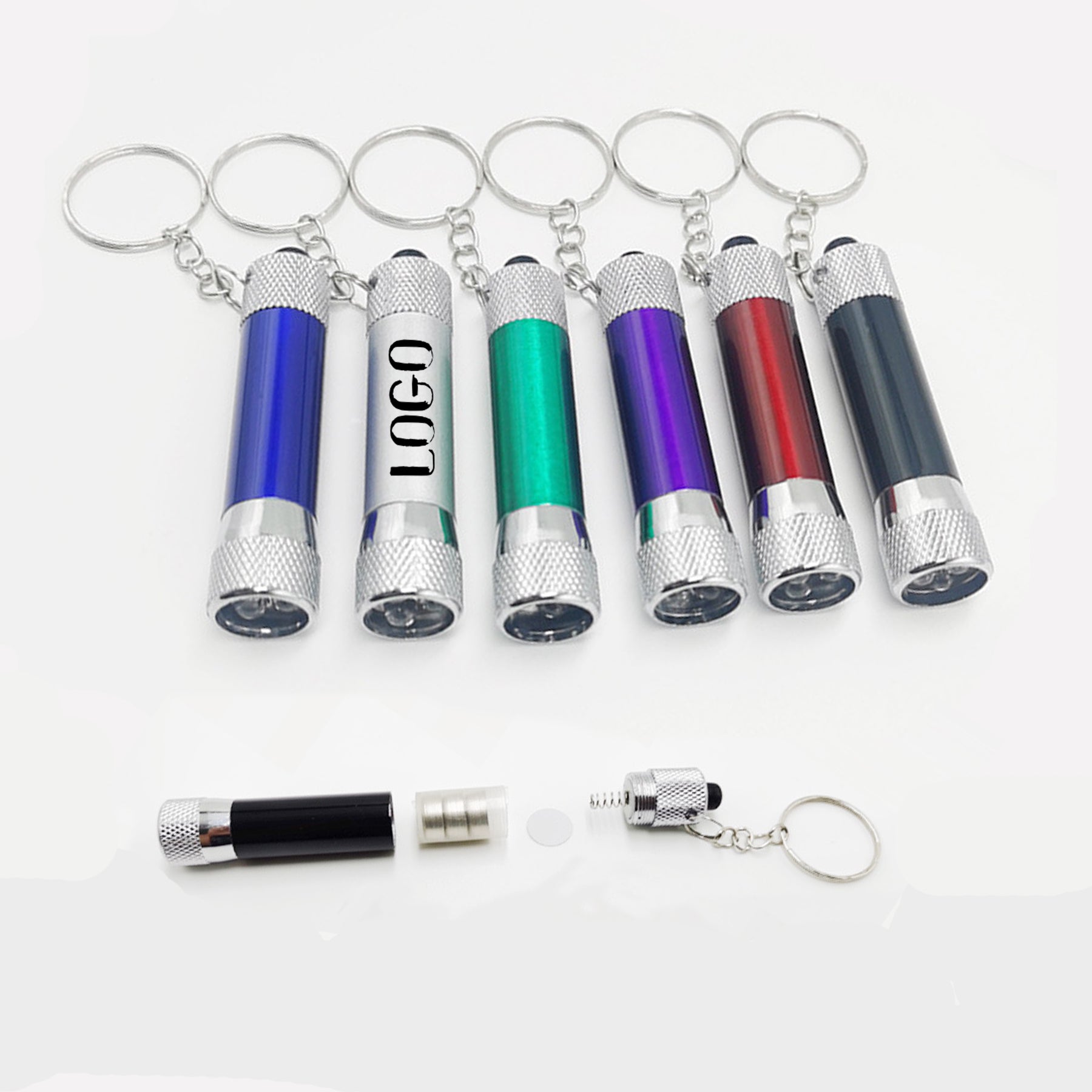 Bright Aluminum Alloy Flashlight With Keychain
