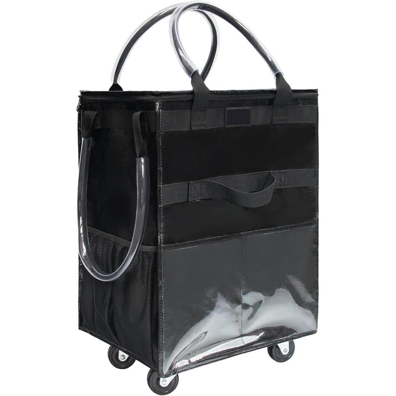Foldable Large - capacity Supermarket Shopping Bag Trolley