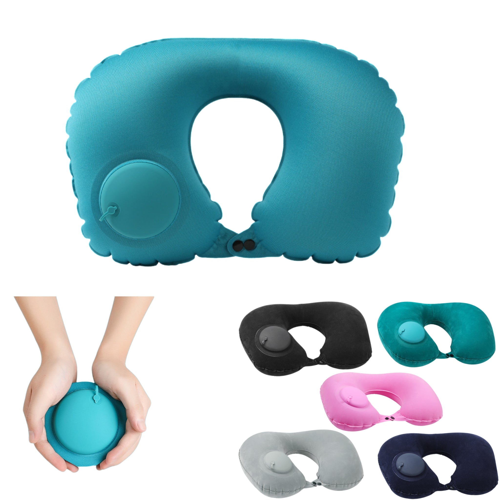 Push Inflate U Shaped Neck Pillow