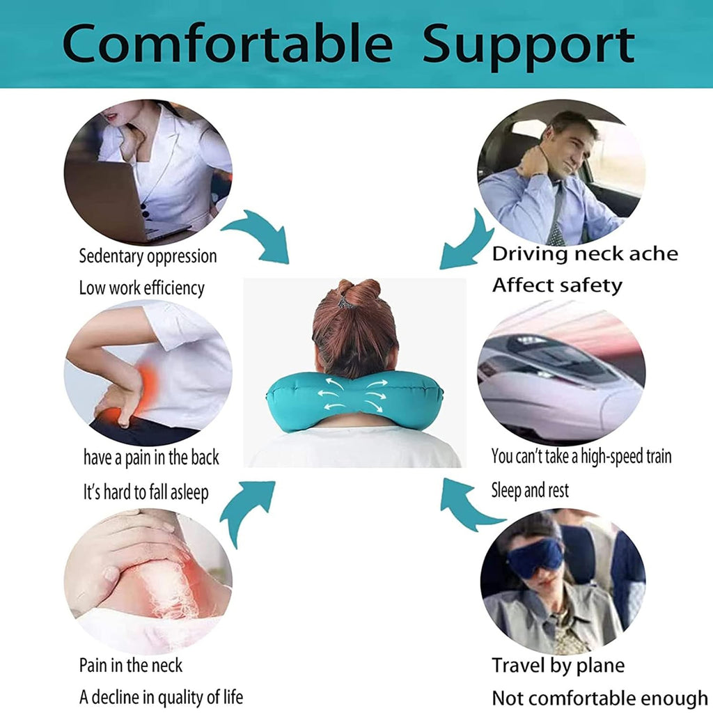 Press Type Inflatable U-Shaped Pillow