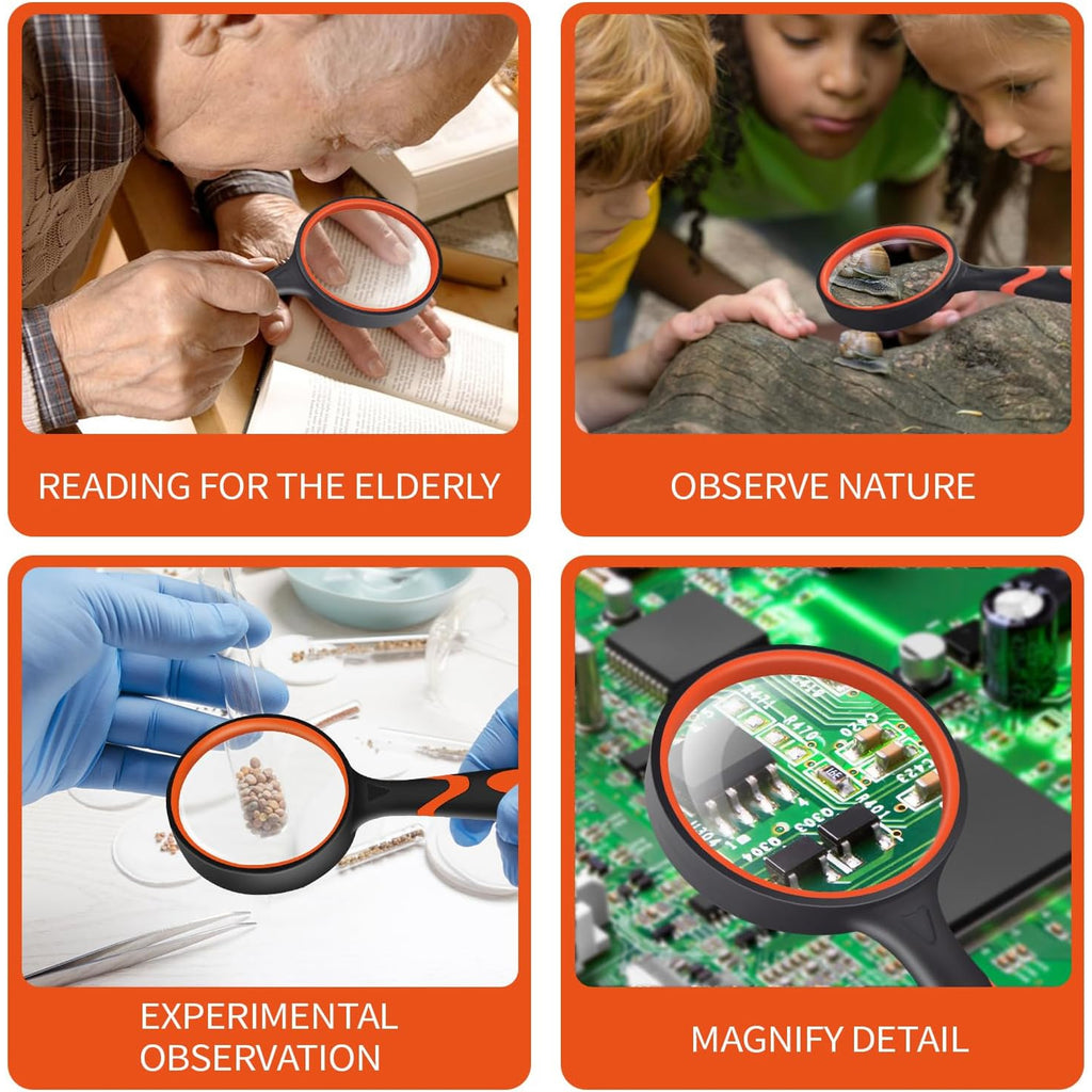 75mm 10X Handheld Magnifying Glass