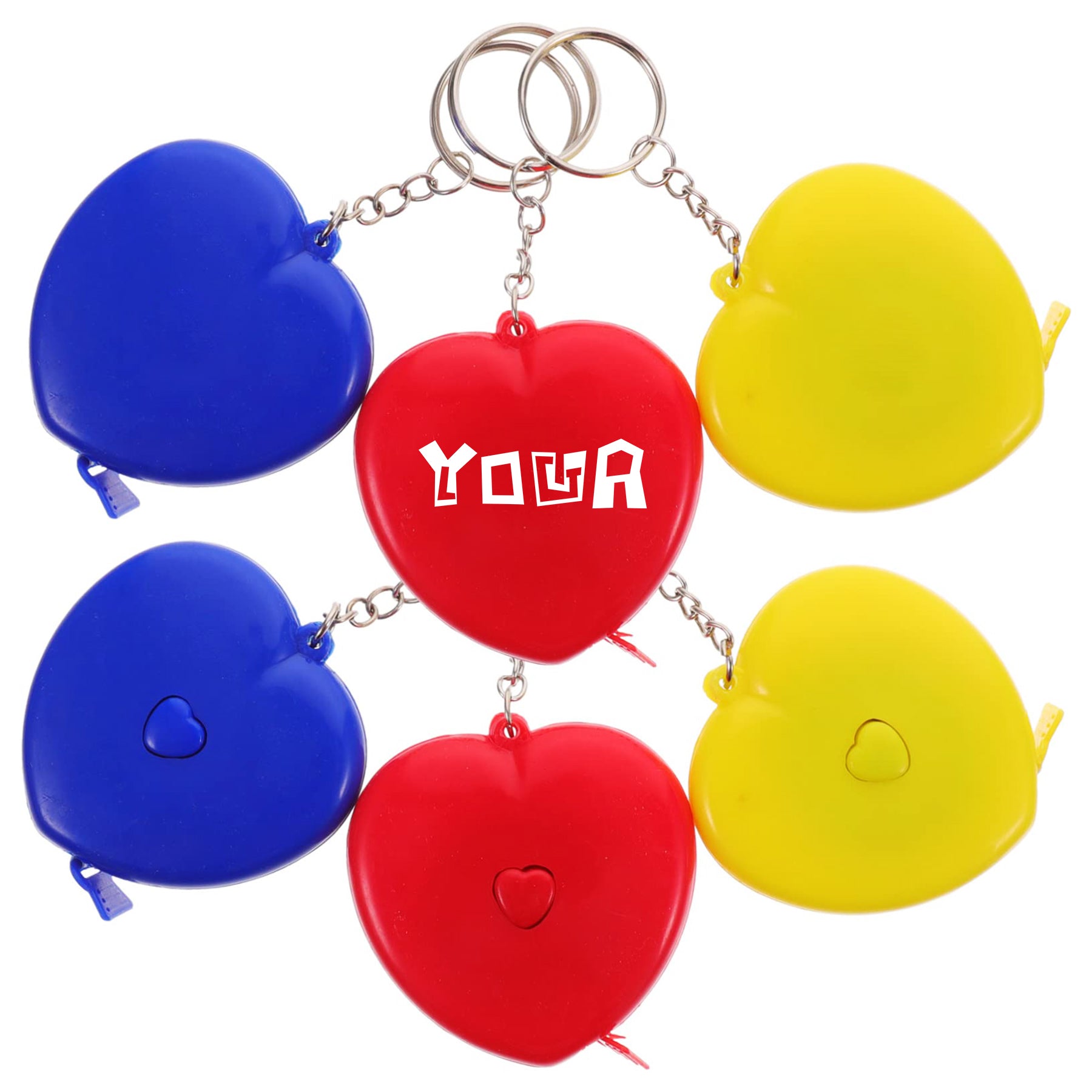 Heart Retractable Tape Measure Key Chain